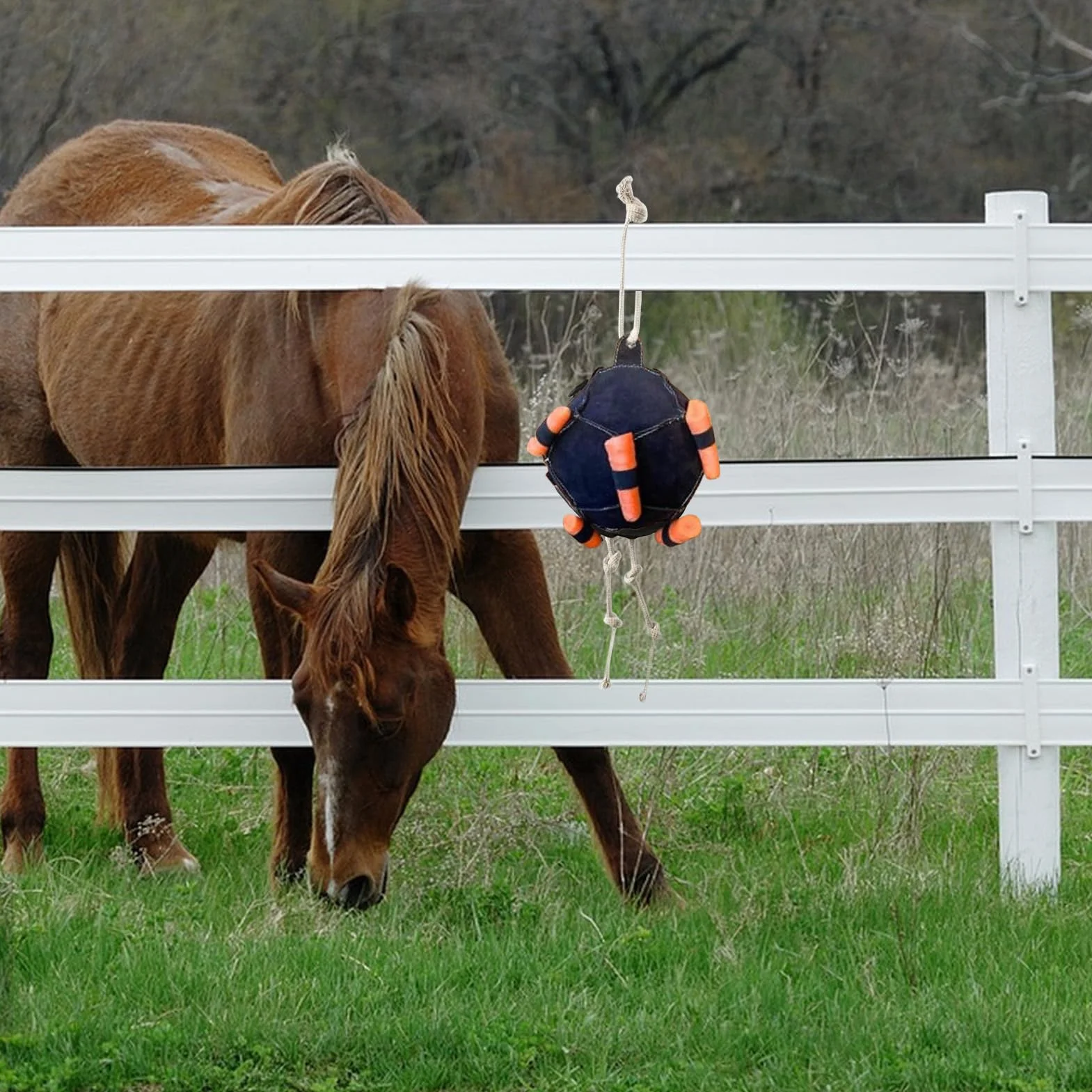 Boule de gâterie à cheval lent mangeur de foin - Balle d'alimentation interactive pour chevaux
