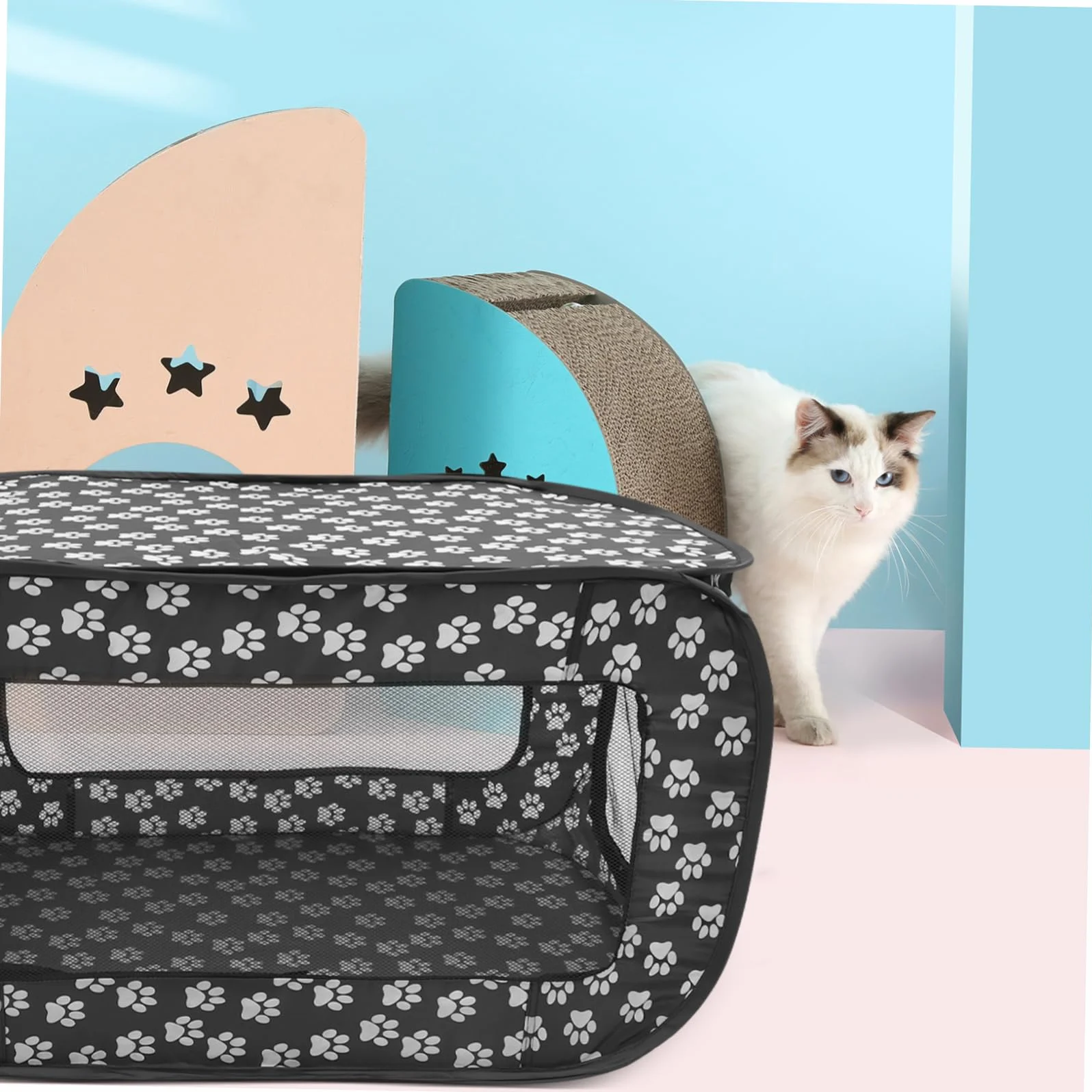 Tente Confortable Pliable pour Animaux de Compagnie en Tissu Lavable, Niche Intérieure pour Chat et Petit Chien
