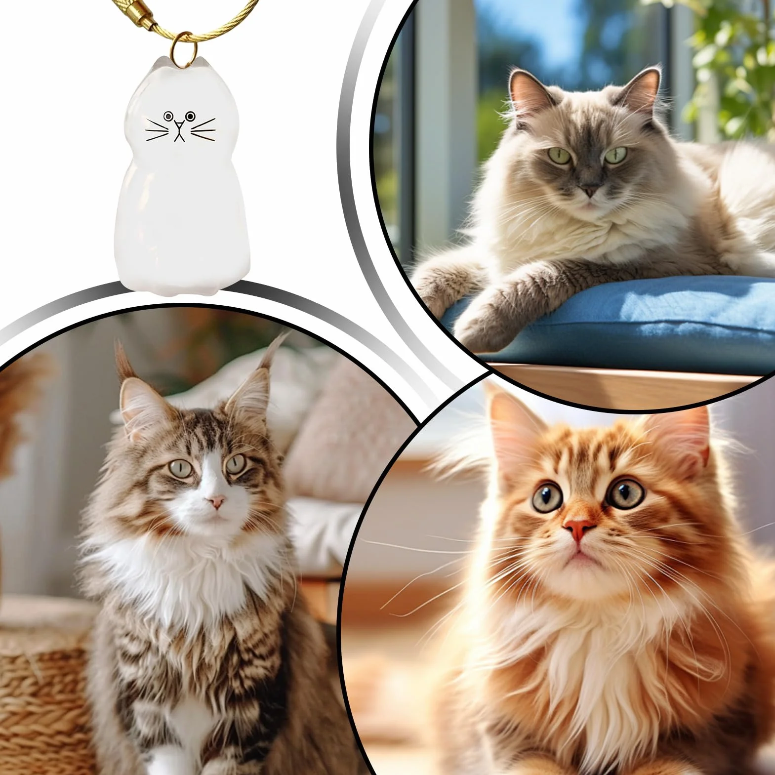 Bouteille de rangement poils chat porte-clés récupération poils chien transparent portable