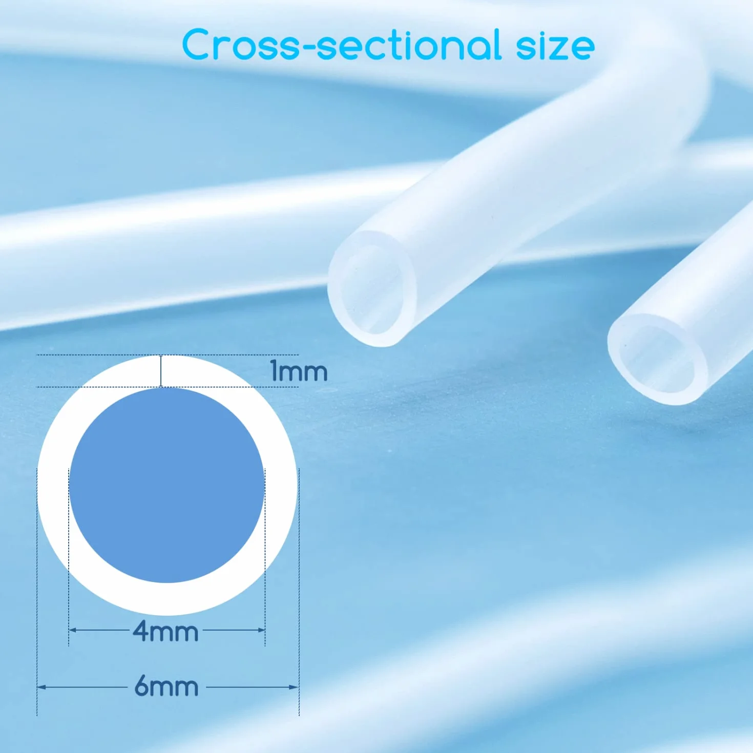 Tube en Silicone Non Toxique 6 mm x 20 Mètres pour Tuyau d'air, Réservoir et Aquarium
