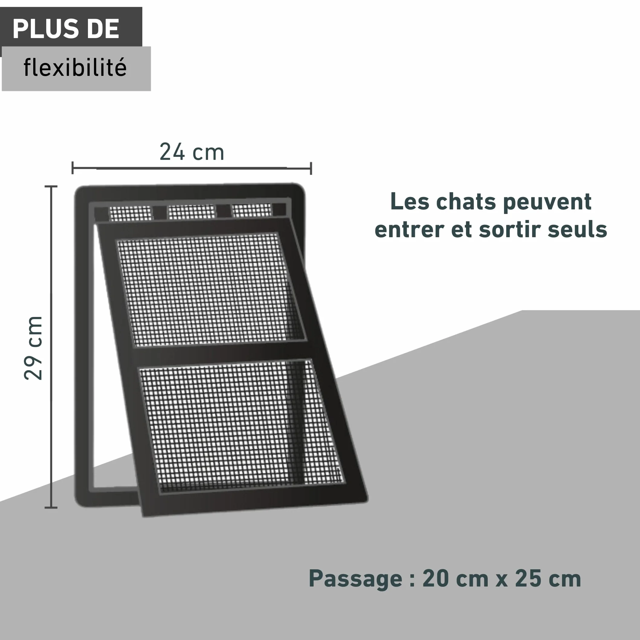 Windhager Chatière Protection Insectes Porte Chat Rabat Animaux 20 x 25 cm Noir