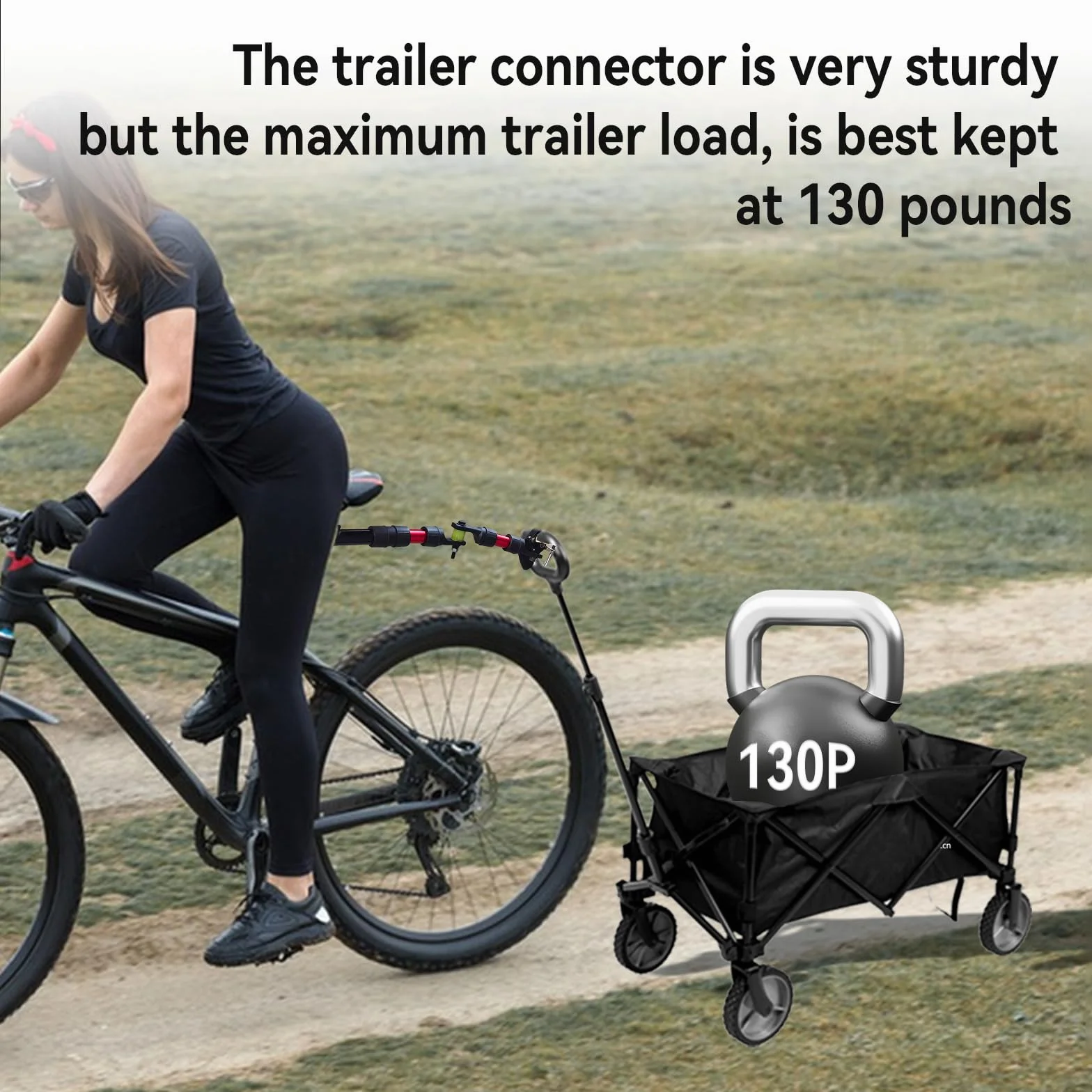 Attelage de remorque de vélo pour chariot pliable en acier