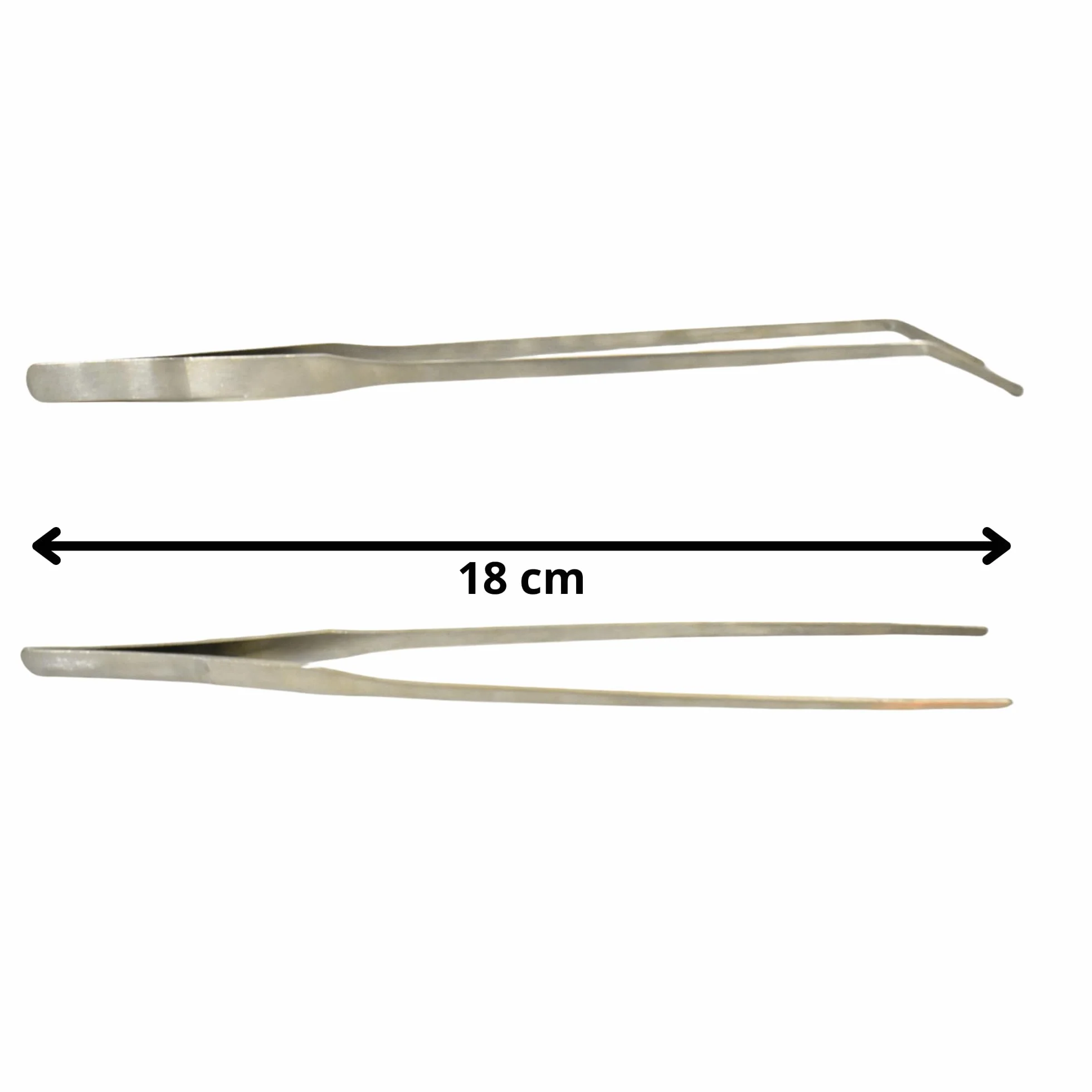 Lot de 2 Pinces pour Aquarium en Acier Inoxydable 18 cm - Courbée et Droite