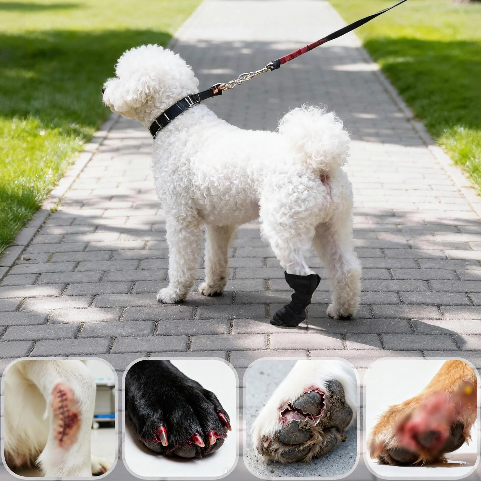 Chaussures Antidérapant pour Chiens 1 PC Bottes Protection Silicone Imperméables Housses Blessures