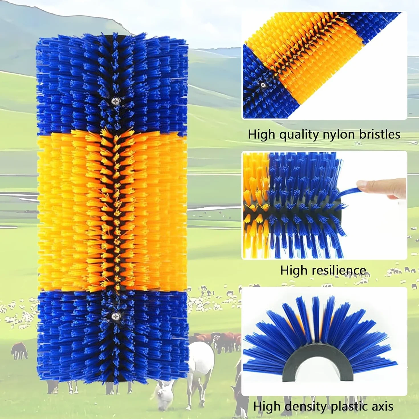 Brosses à Gratter pour Bétail, Brosses de Massage pour Mouton Cheval Vache, Tapis à Gratter en Nylon