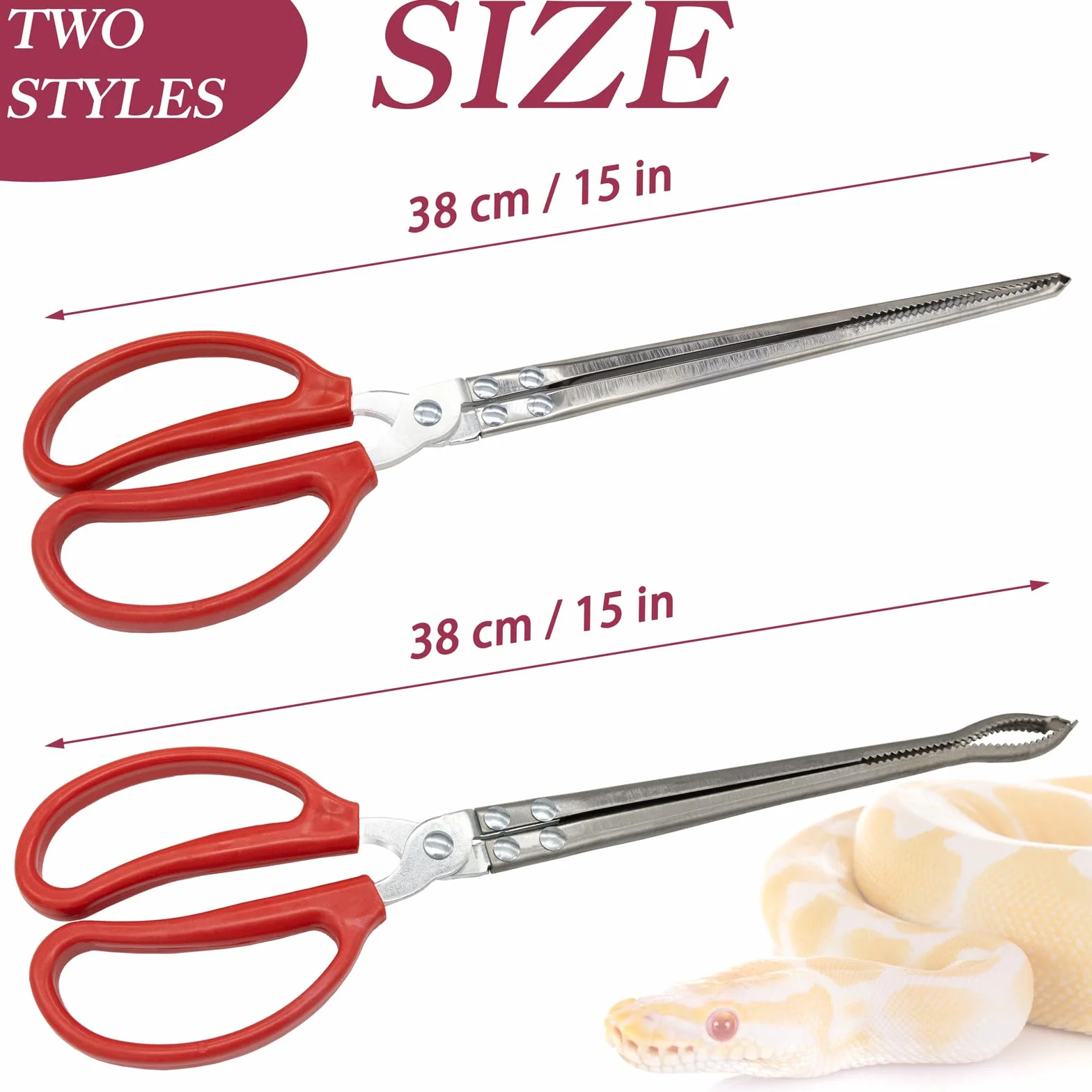 Pince à Serpent 38cm Extra Longues pour Reptiles Accessoires de Terrariums Lézards