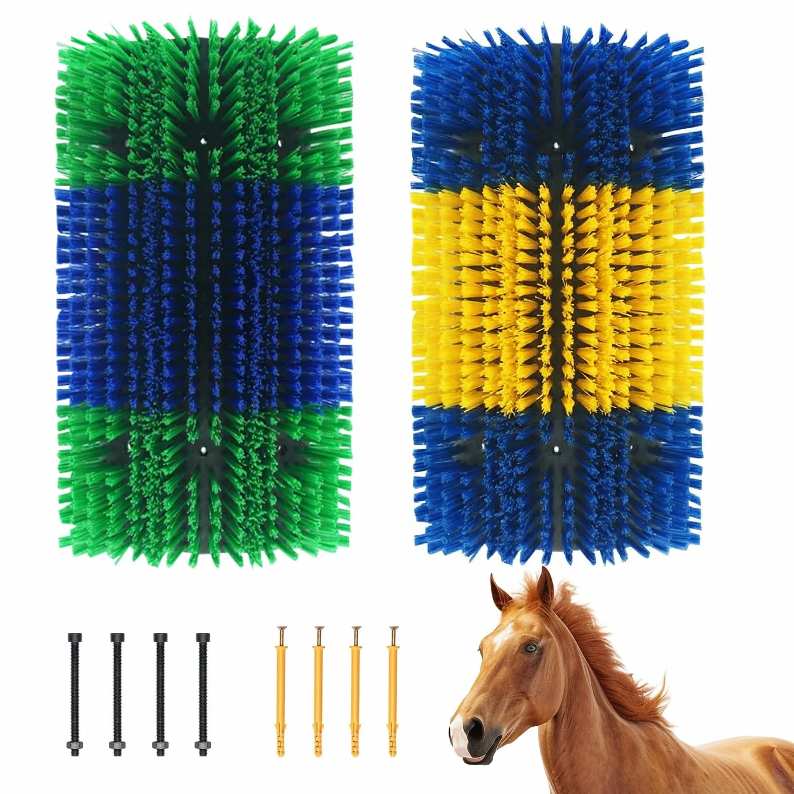 Lot de 2 brosses à gratter pour chevaux - Brosse de vache magique - Brosse à racine douce - Brosse de nettoyage