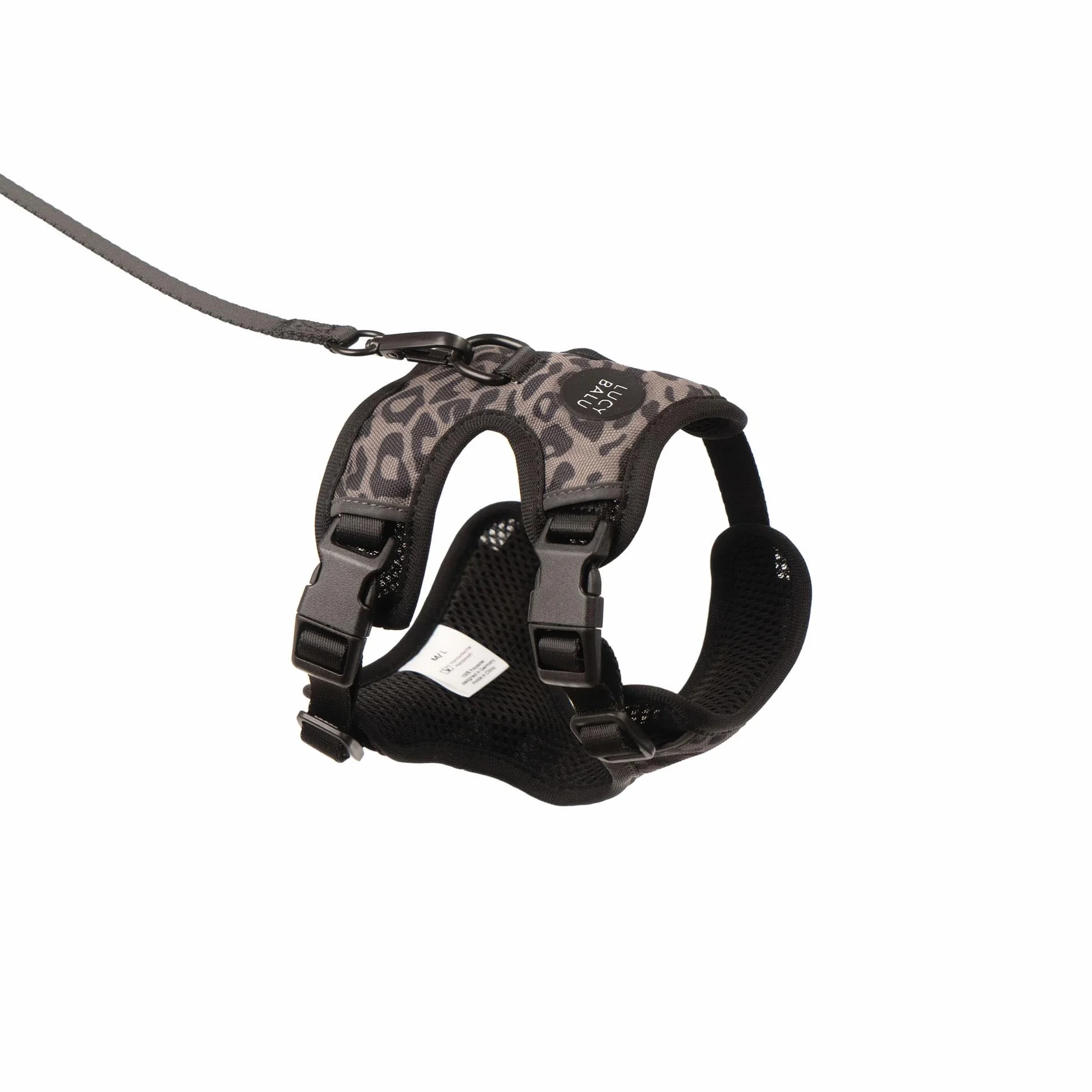 LucyBalu® Explorer Harnais Anti-Fugue Chat Laisse AirTag Léopard M/L
