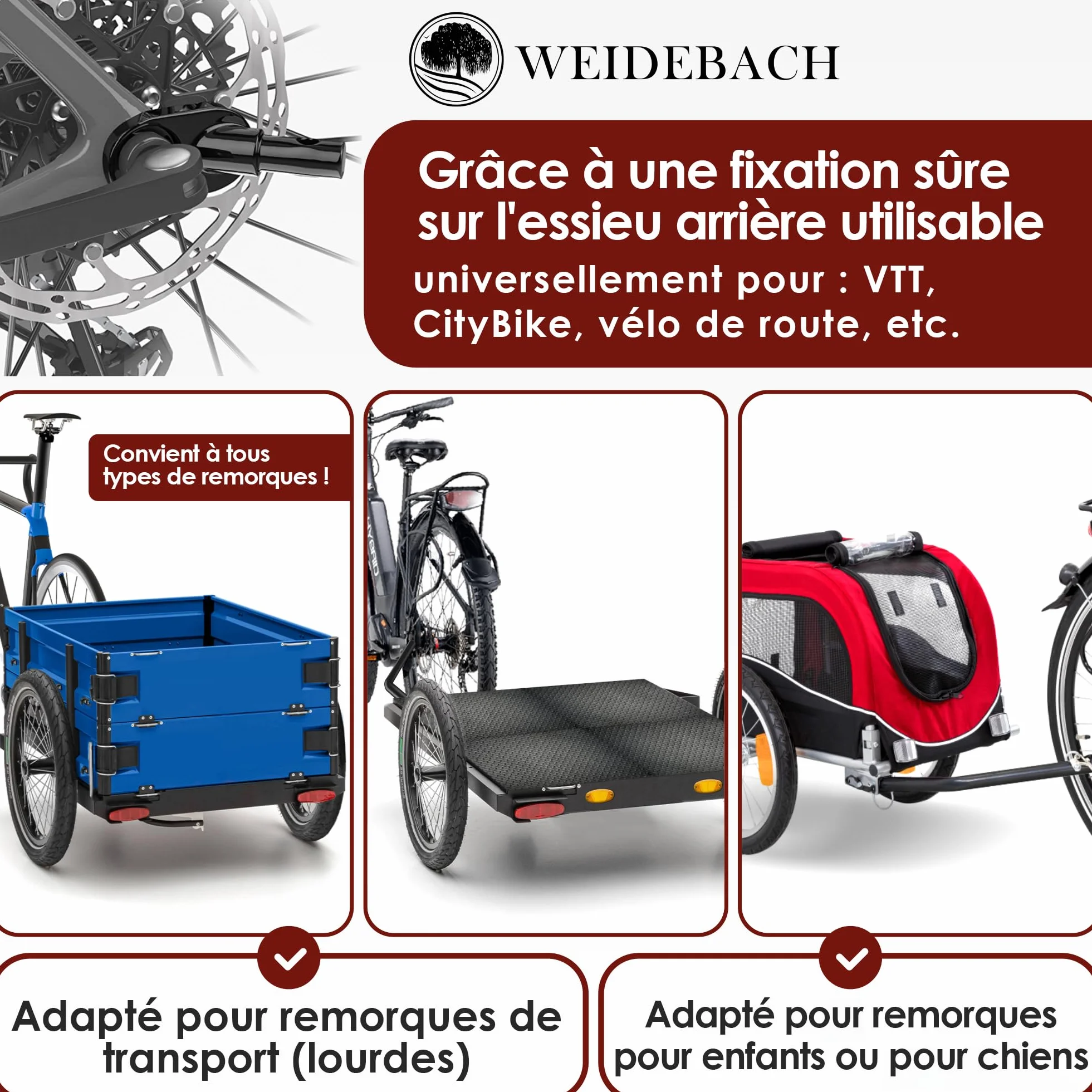 Weidebach attelage remorque Noire