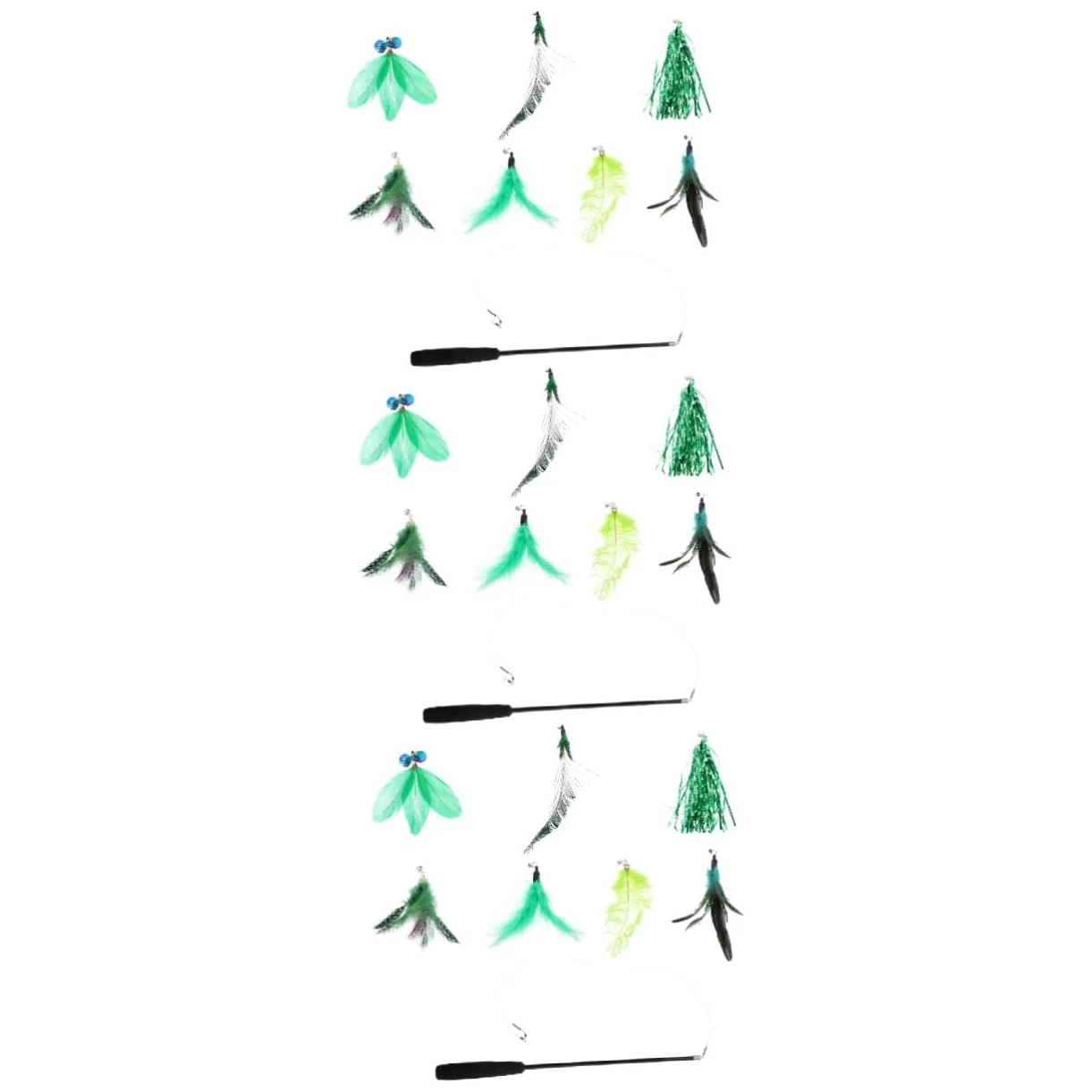 Kisangel 24pièces Jouets Interactifs pour Chat Canne Plumes Et Têtes Remplaçables Kit De Divertissement pour Chat