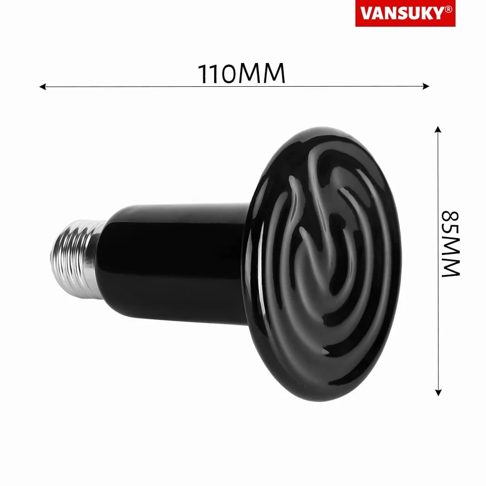 Lampe Chauffante en Céramique 200W Reptiles – Émetteur de Chaleur Infrarouge Sans Lumière 220-240V