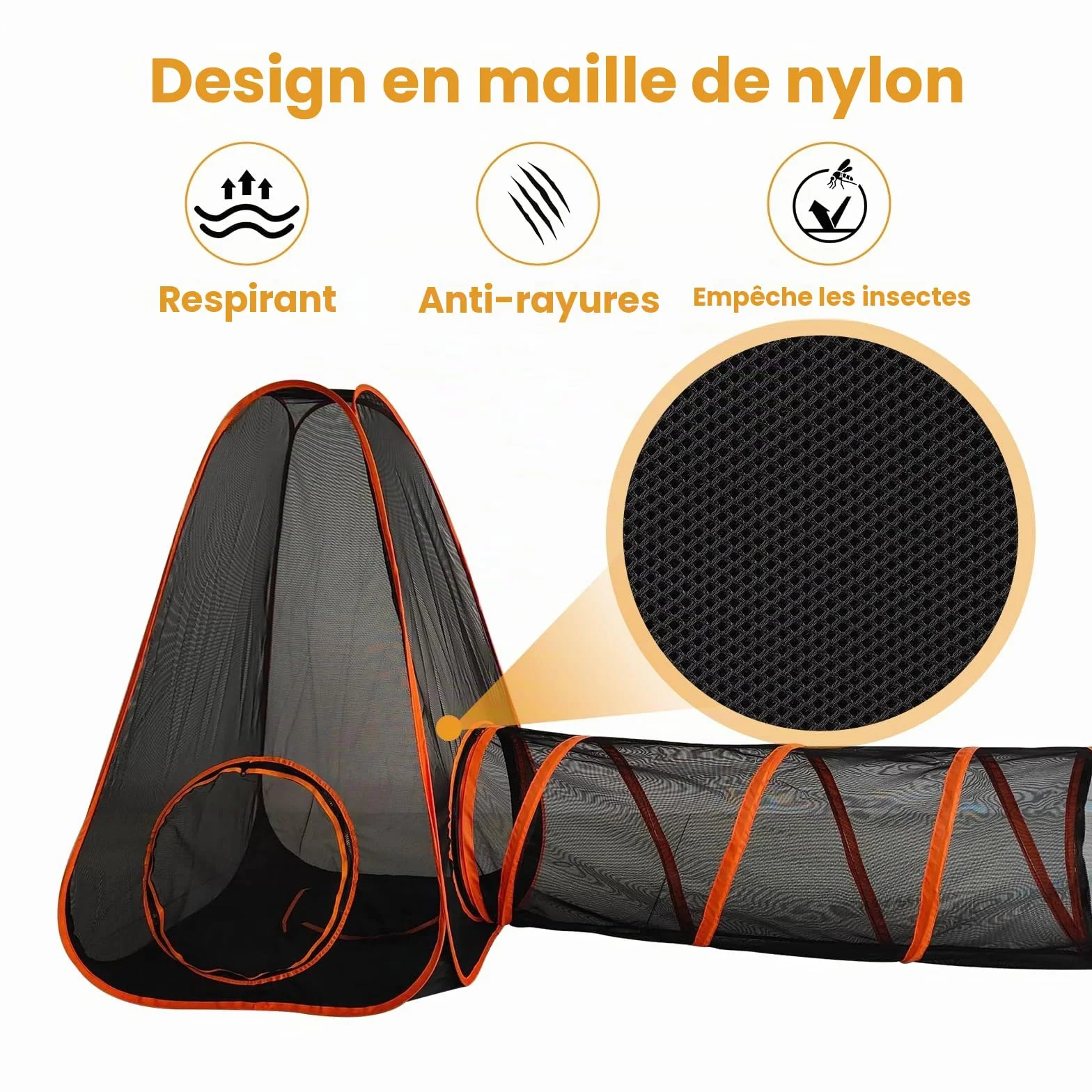 Tunnel pour Animaux de Compagnie Enclos Pliable 6 en 1 pour Chats Tente Parc pour Chiens D'extérieur