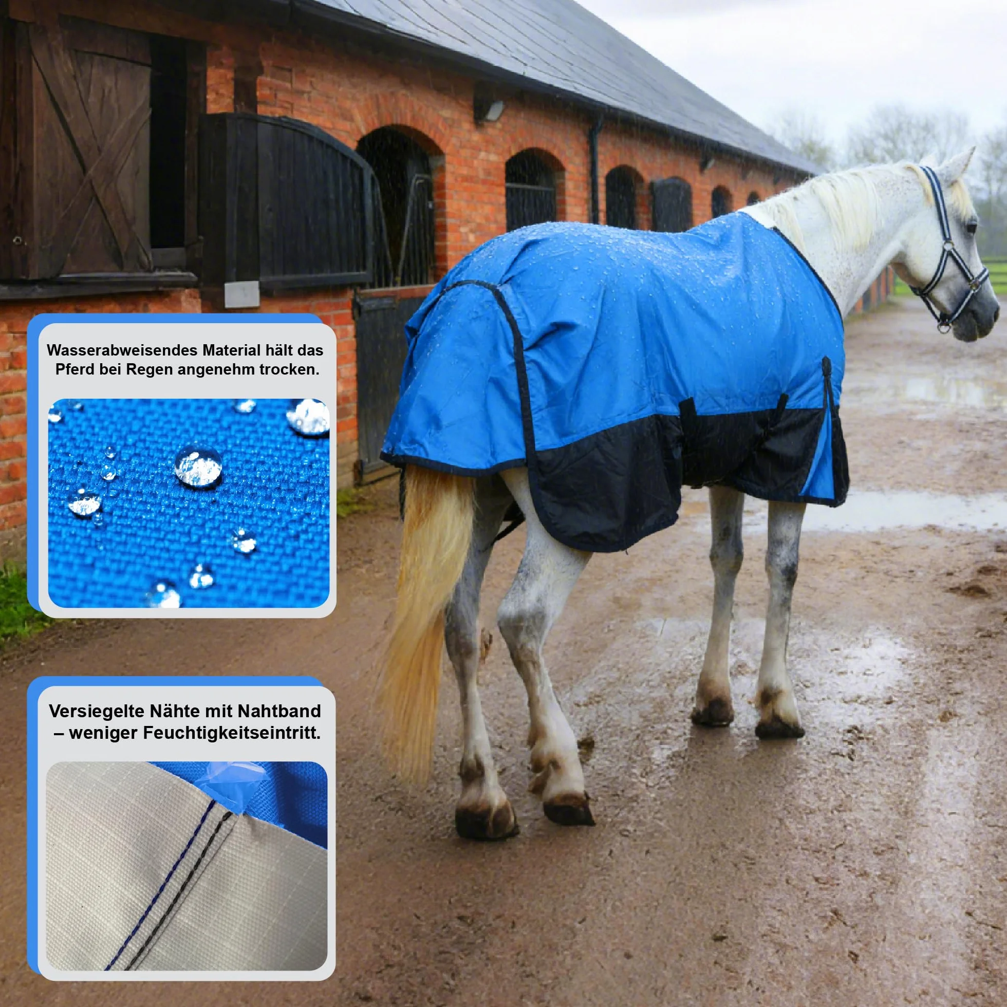 Couverture de pluie pour cheval résistante imperméable respirante sans rembourrage légère confortable