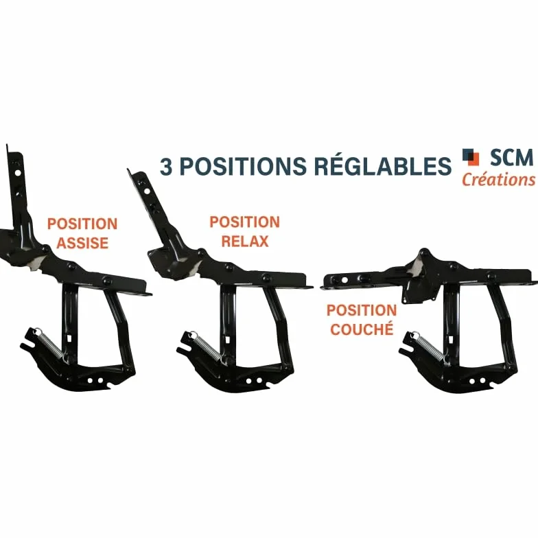SCM Créations Paire d'articulation clic clac nsm avec 2 vis de sécurité