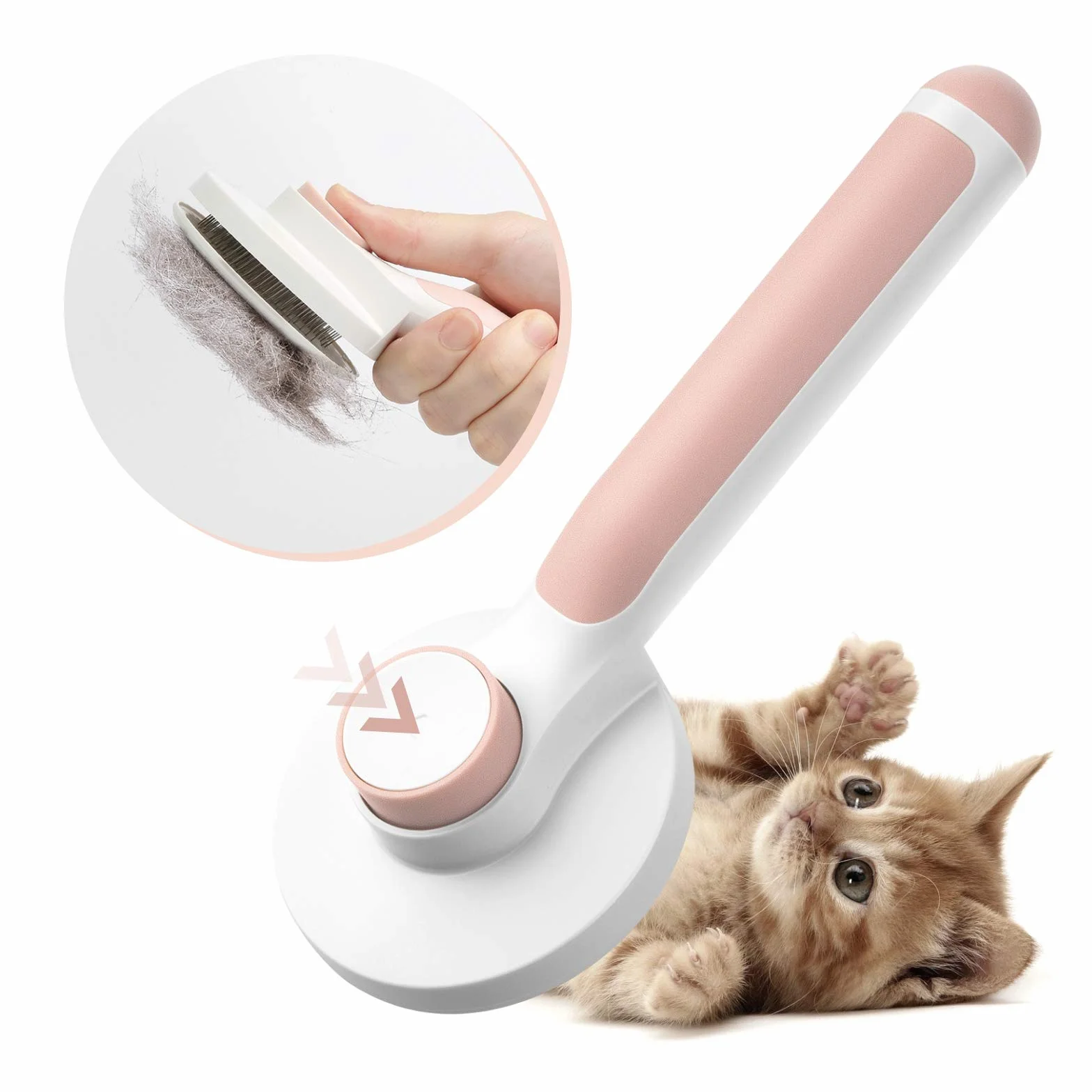 Baytion Brosse Autonettoyante Chiens Chats Long Court Anti-Poil