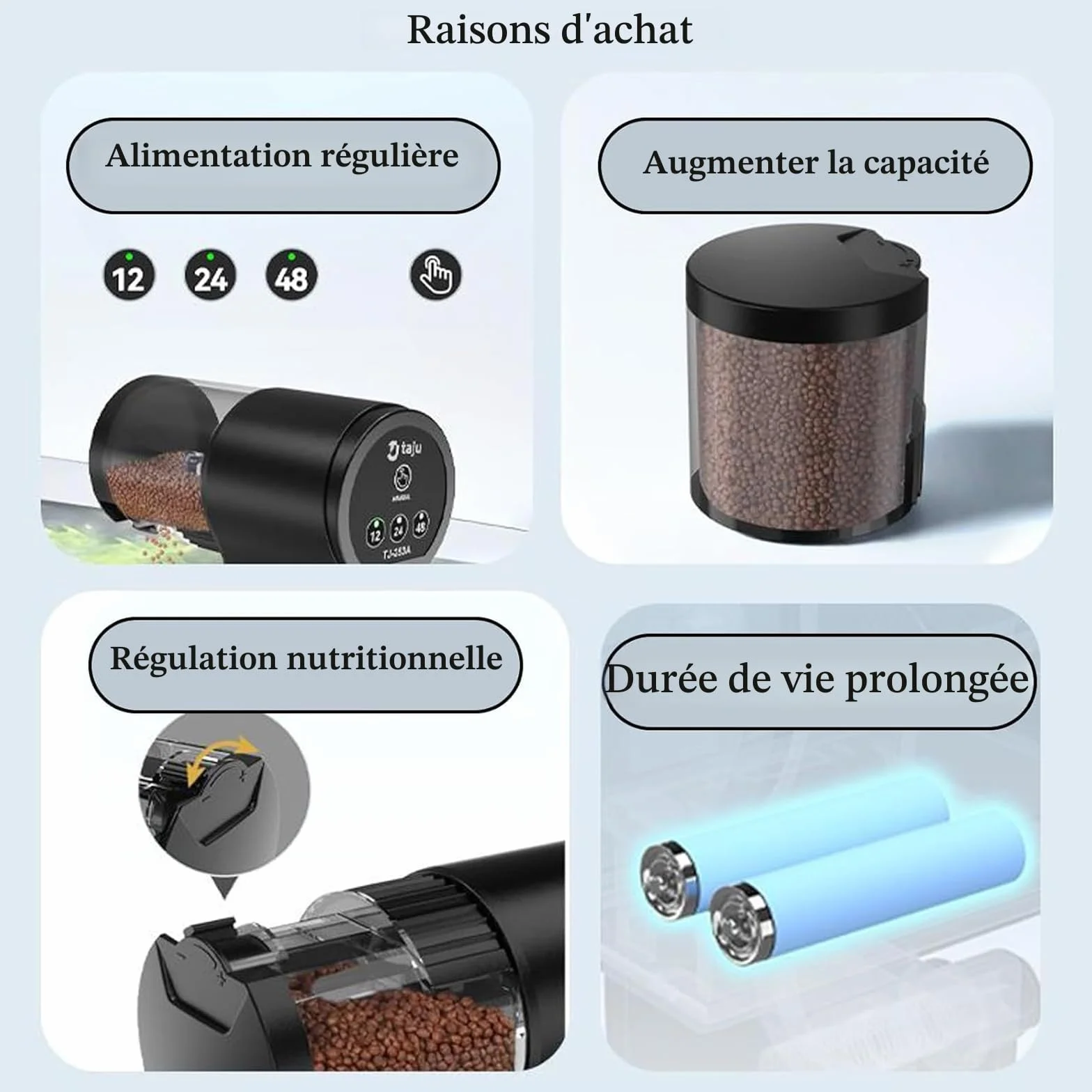 Distributeur automatique de poissons GERUI 100 ml résistant à l'humidité aquarium