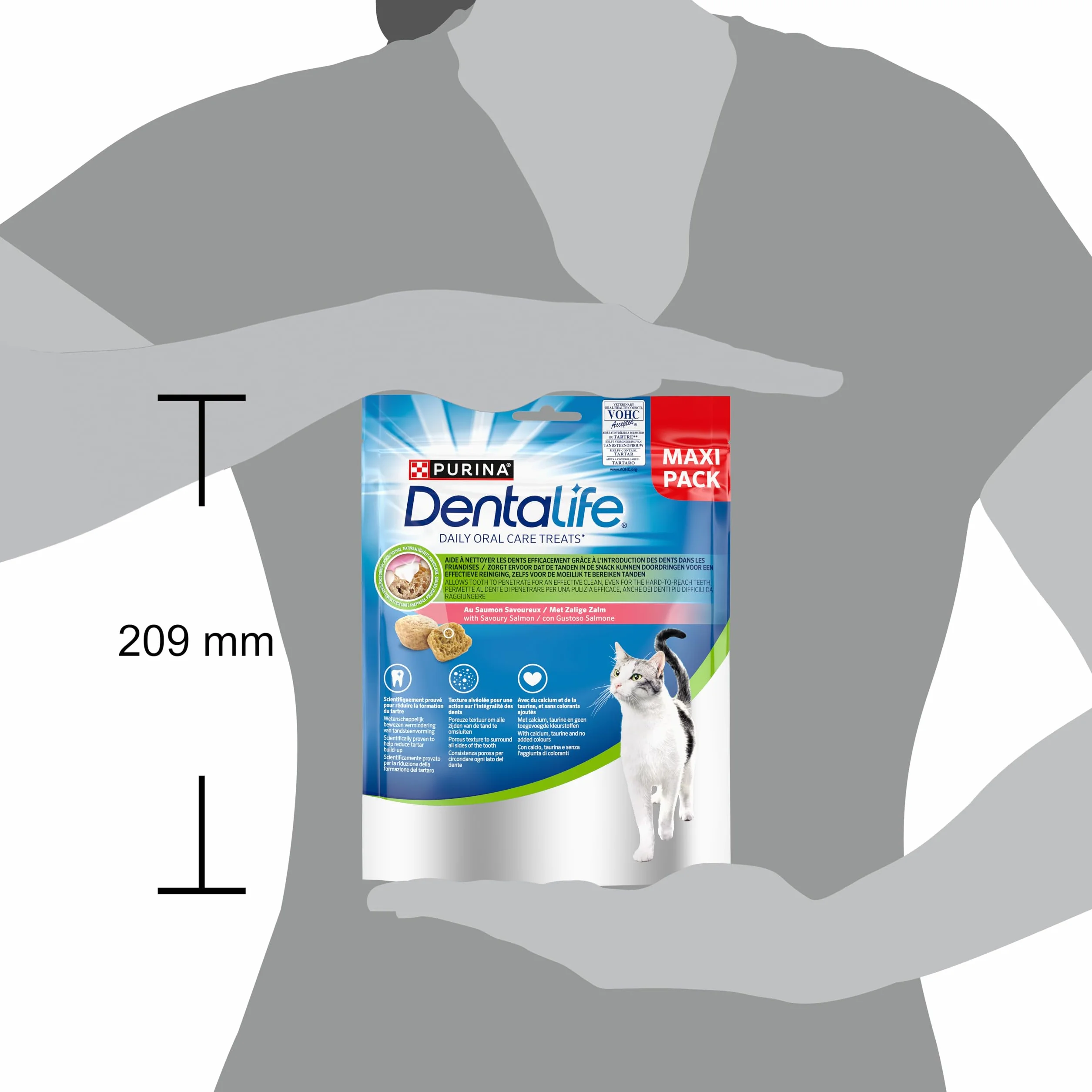DENTALIFE Friandises pour Chat Adulte Aide à Nettoyer Les Dents Au Saumon Sachet 140g