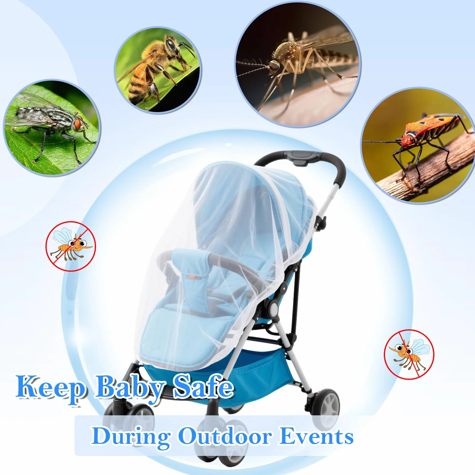 Moustiquaire pour Lit Voyage 120x60cm Bébé avec Sac de Rangement Respirante Portable