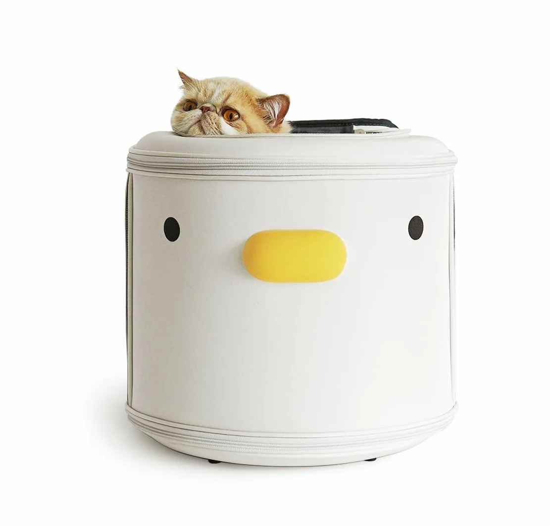 PURROOM Sac à dos de transport pour chat - Pour transporter de petits chiens - Design mignon - Housse supérieure et ventilation latérale - Maille souple et sangles de sécurité - Utilisé pour les