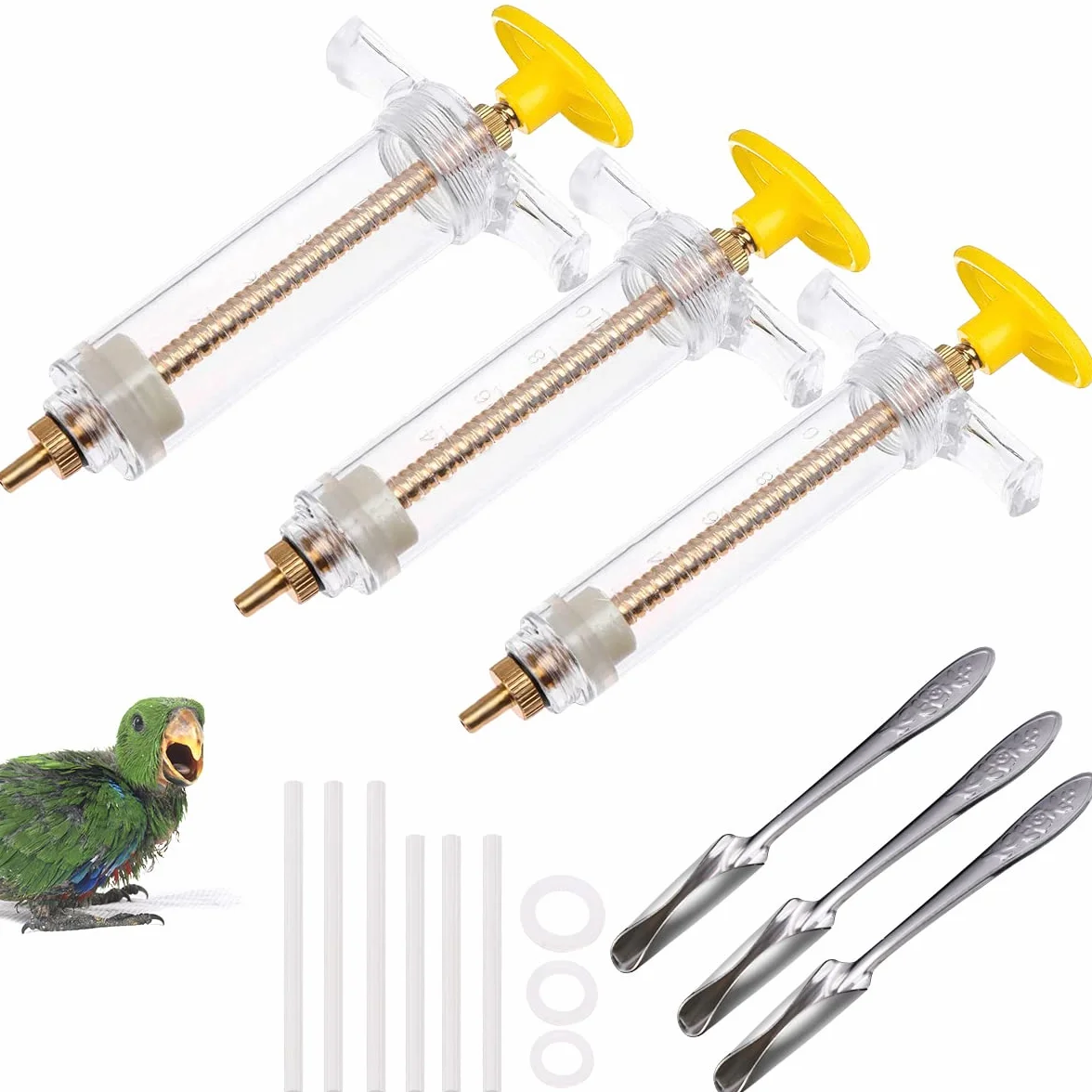 Lot de 3 Seringues d'alimentation pour Oiseaux 10ml 20ml 50ml pour Perruches Perroquets