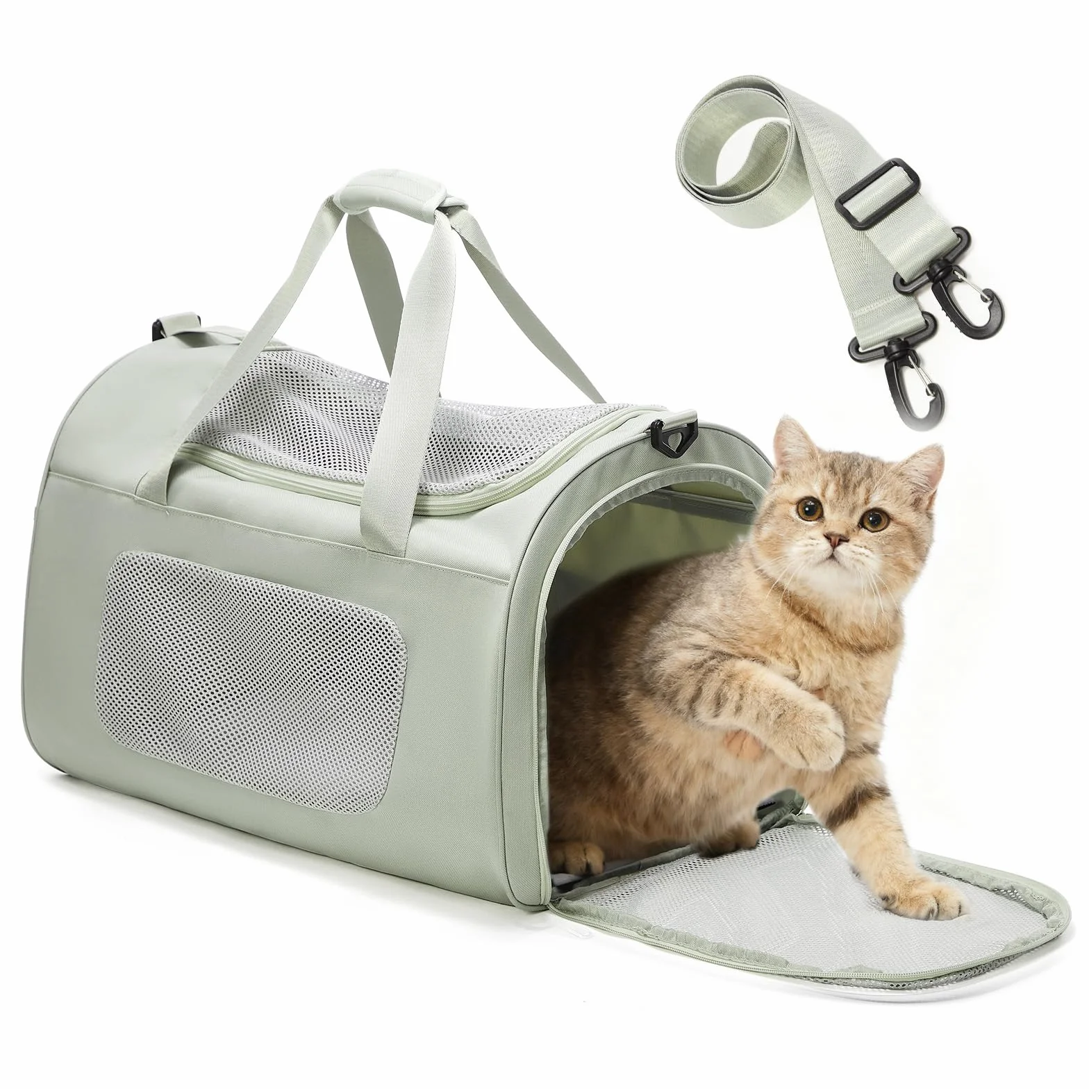 Grand Boîte de Transport Pliable pour Chats et Chiots jusqu'à 13 kg, 53×36×34 cm