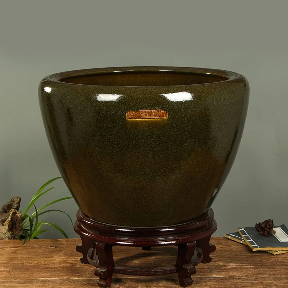 Ceramiczny Chiński Styl Doniczka Akwarium Cyrkulacja Wody Złota Rybka