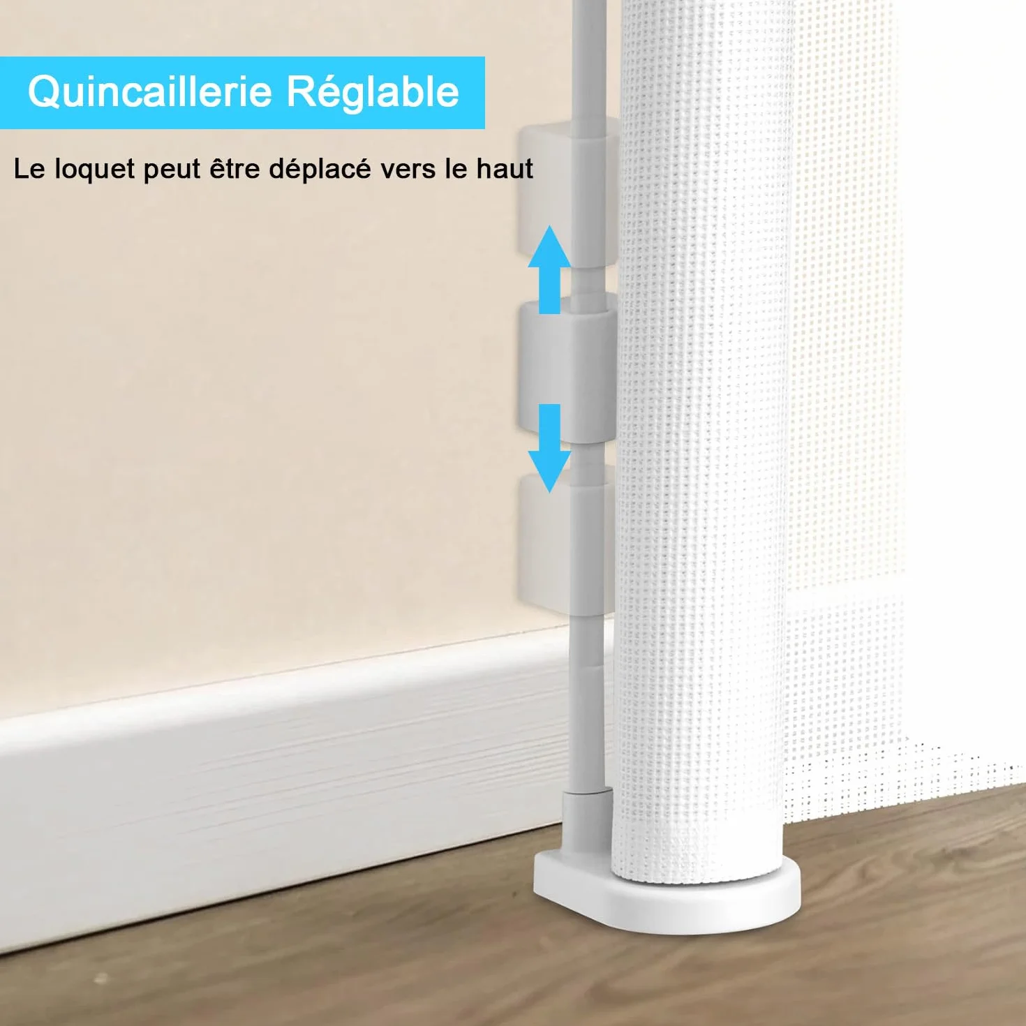 Barrière de Sécurité Rétractable pour Bébé et Animaux, 0-150cm, Escaliers, Couloirs, Portes