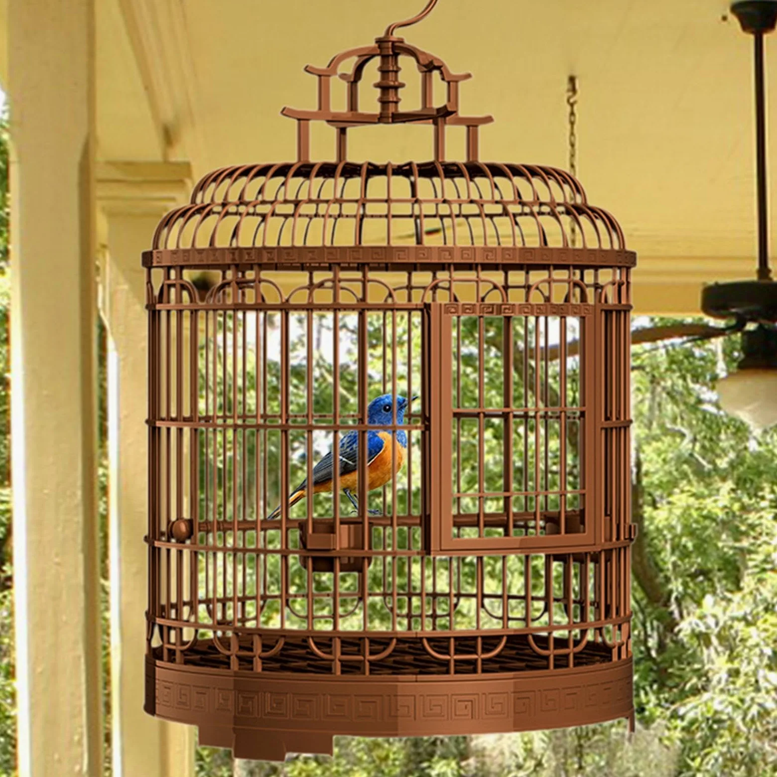 F Fityle Cage à Oiseaux de Luxe pour Perroquet, Grande Cage à perruches, Cage à Oiseaux pour aras, cacatoès, inséparables Gris, Petits Oiseaux, D