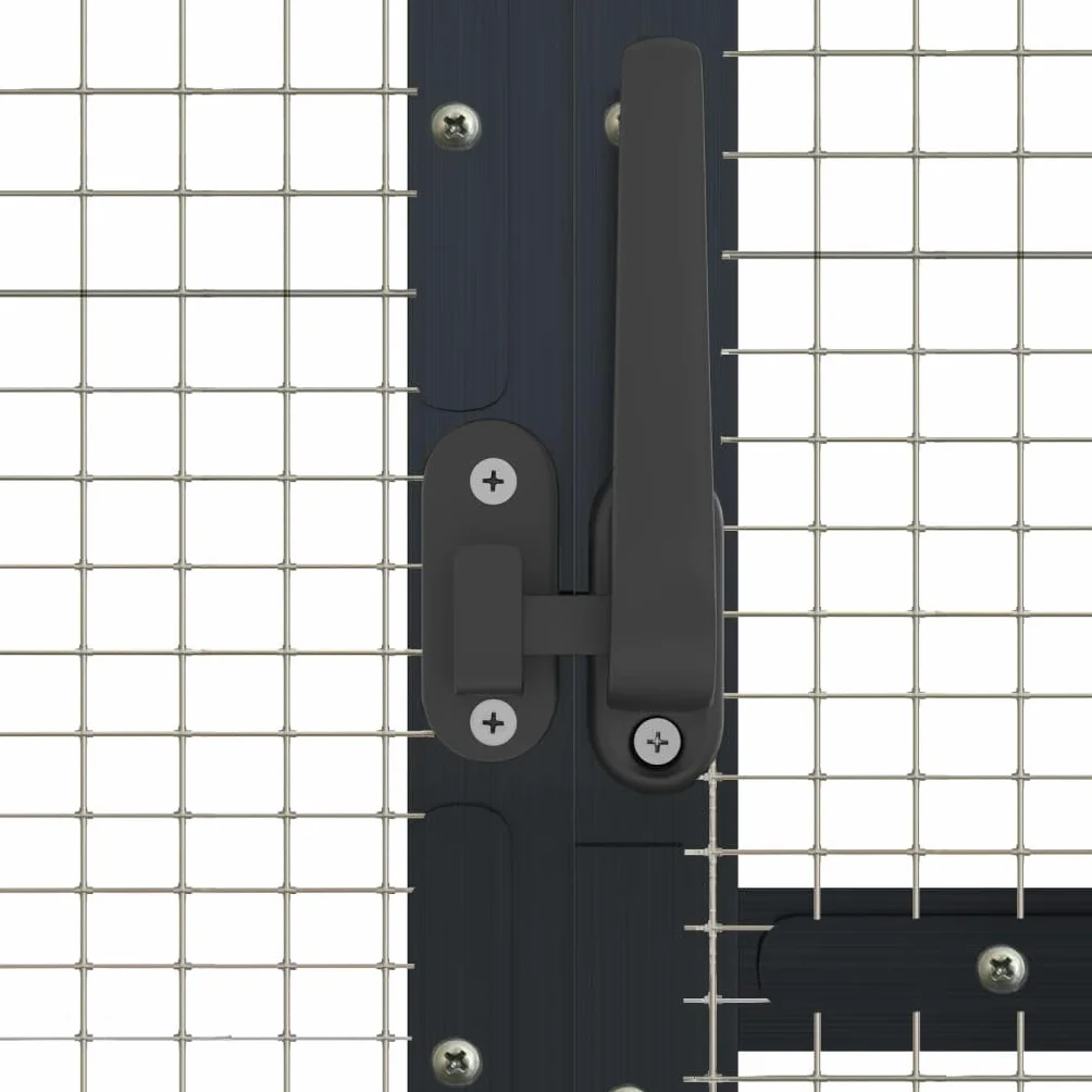 Volière à Oiseaux, Grande Cage à Oiseaux Extérieur pour Perruche Perroquet Anthracite 1,79x4x1,85 m Aluminium