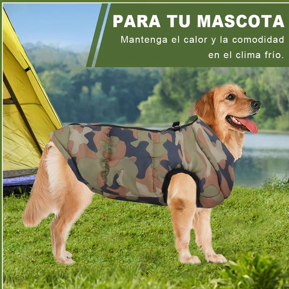 Veste chaude pour chien hiver gilet zippé Voarge petit animal L Camouflage
