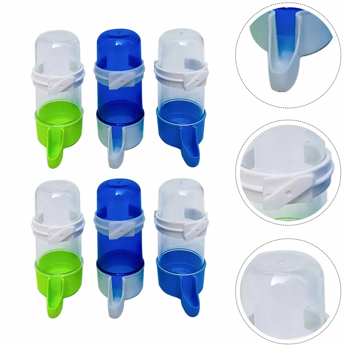 Toyvian Lot de 6 Abreuvoirs Automatiques pour Perroquets 240 ML en Plastique Solide