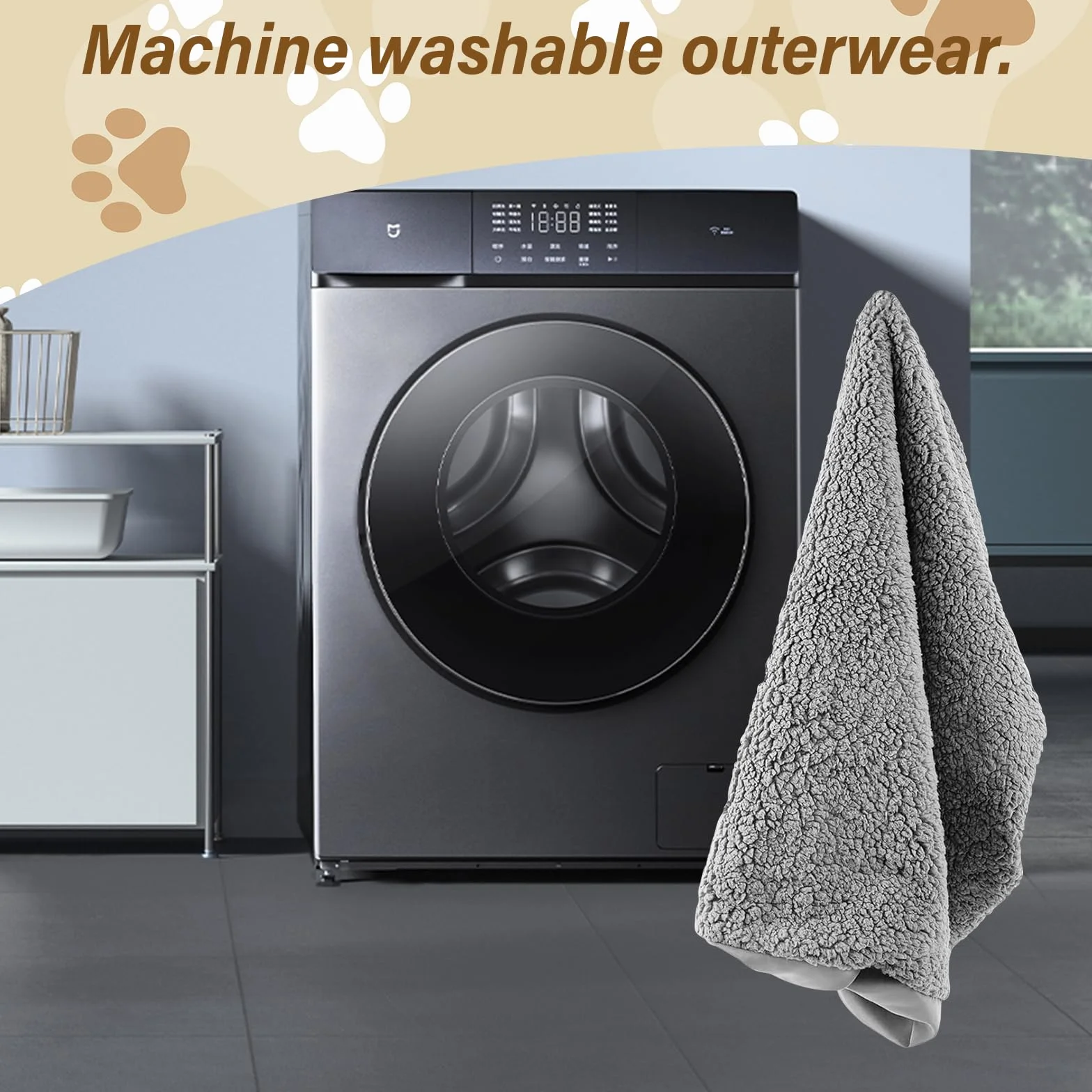 Housses pour lits pour chien, housse de rechange en tissu éponge et daim, 91 x 68 cm