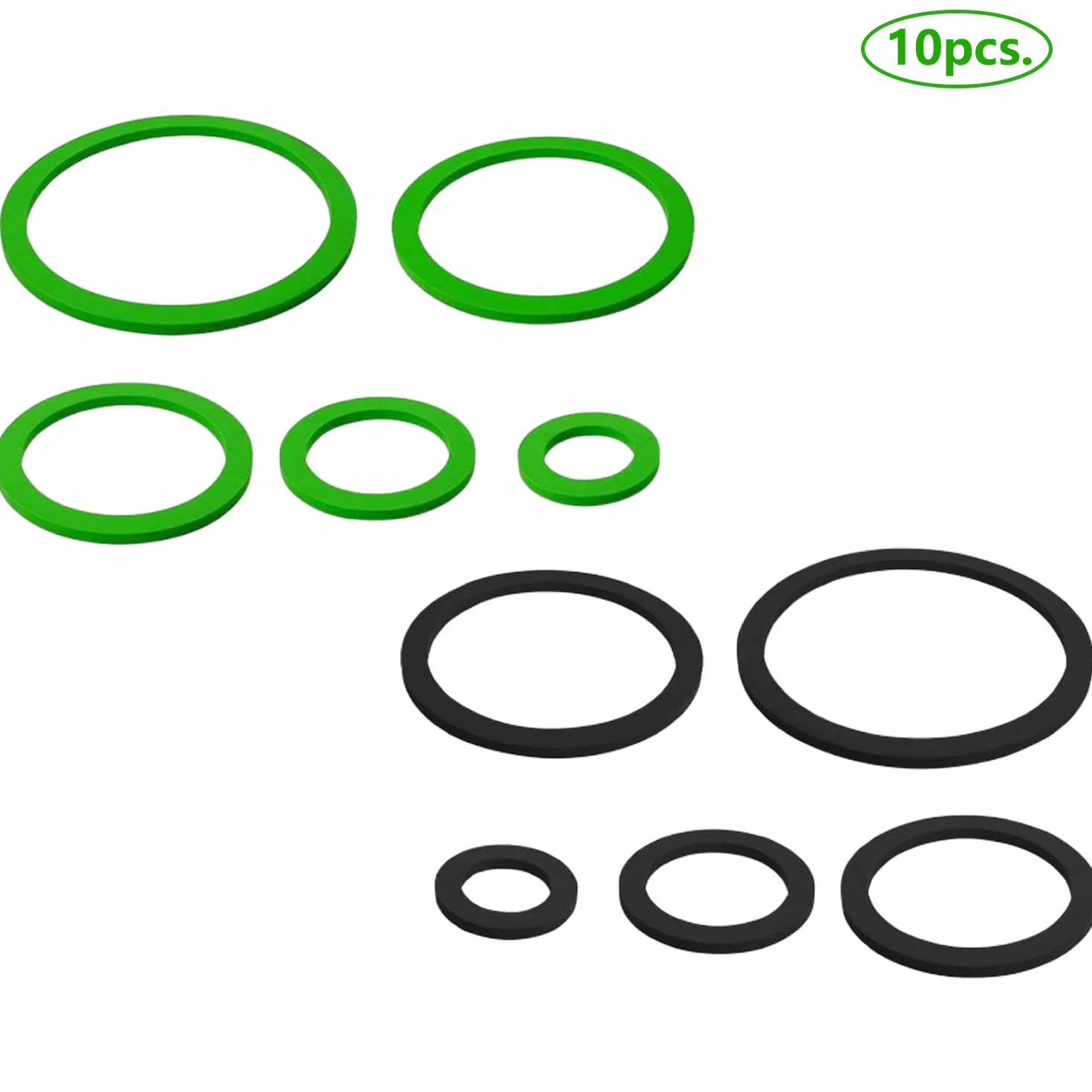 Lot de 10 Anneau Plante Flottante, Anneaux De Plantes pour Aquarium, Corral De Plantes Flottante, Anneau d'alimentation Aquarium, Rond Anneau d'alimentation pour Poisson (5 Tailles-Noir & Vert)