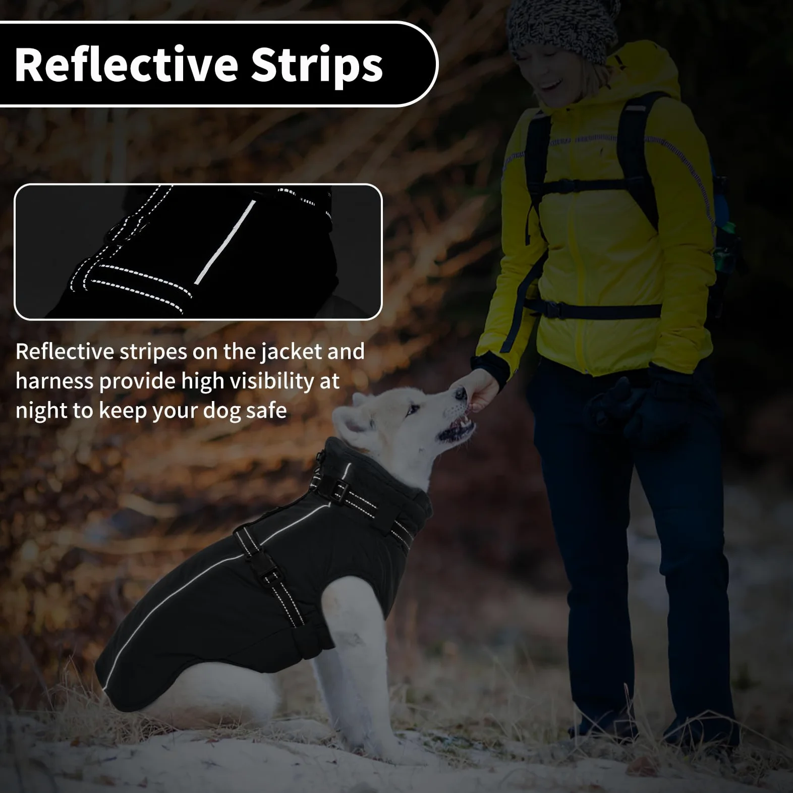 Lelepet Manteau pour chien extra large avec harnais - Veste polaire chaude et imperméable, gilet d'hiver réfléchissant combinaison de neige pour grands chiens, Braque de Weimar - Noir 3XL