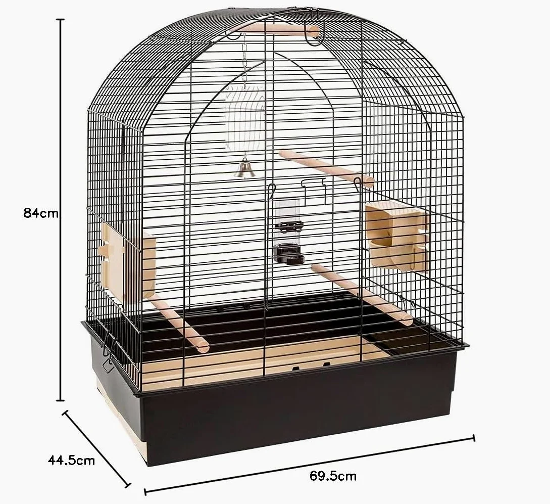 Ferplast Cage à Oiseaux Greta Grande Cage pour Canaris, Pinsons, Perruches Ondulées, Inséparables, Accessoires Inclus, 97 x 58 x 84 cm