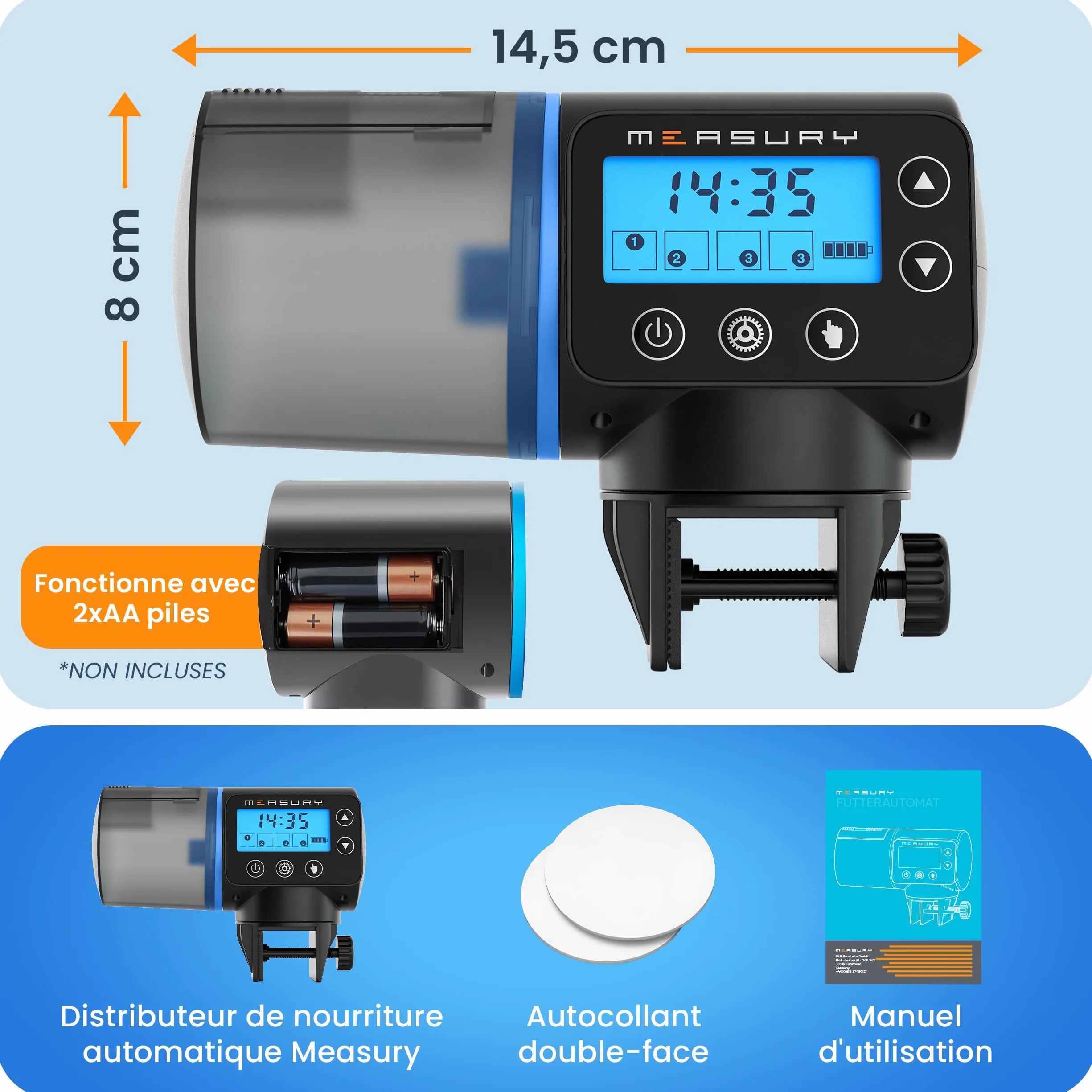 Distributeur Automatique Nourriture Poisson Aquarium 4 Fois par Jour