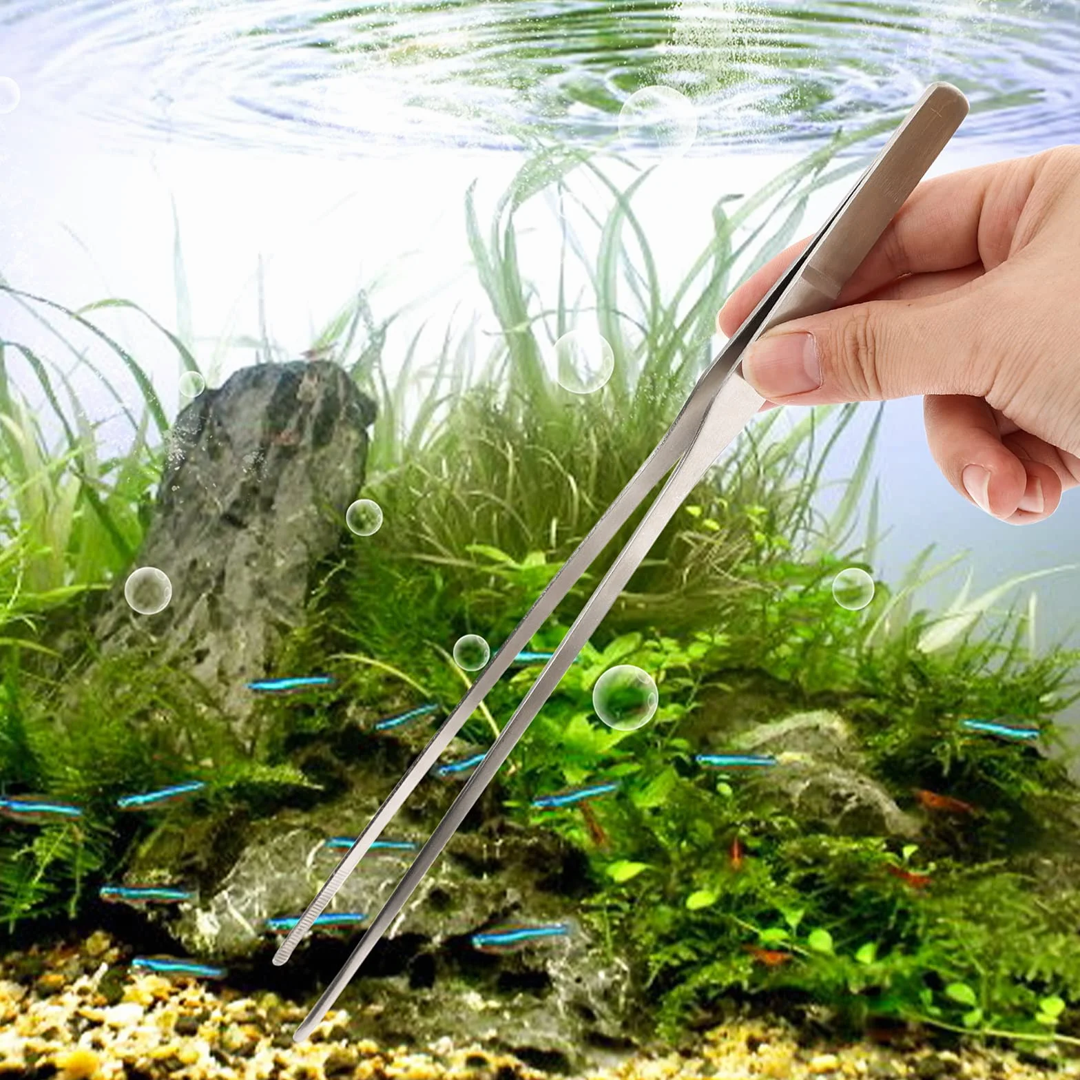 cobee Ensemble de pinces à épiler pour aquarium en acier inoxydable 27cm