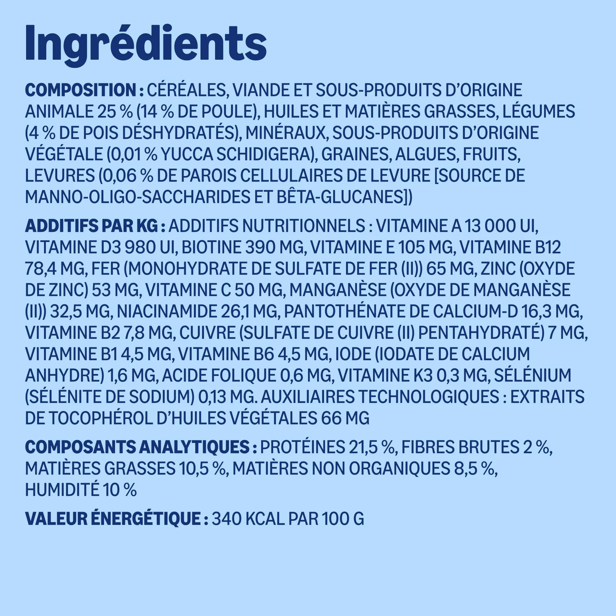 Croquettes Complètes Pour Chien Adulte Poulet aux Pois 5kg