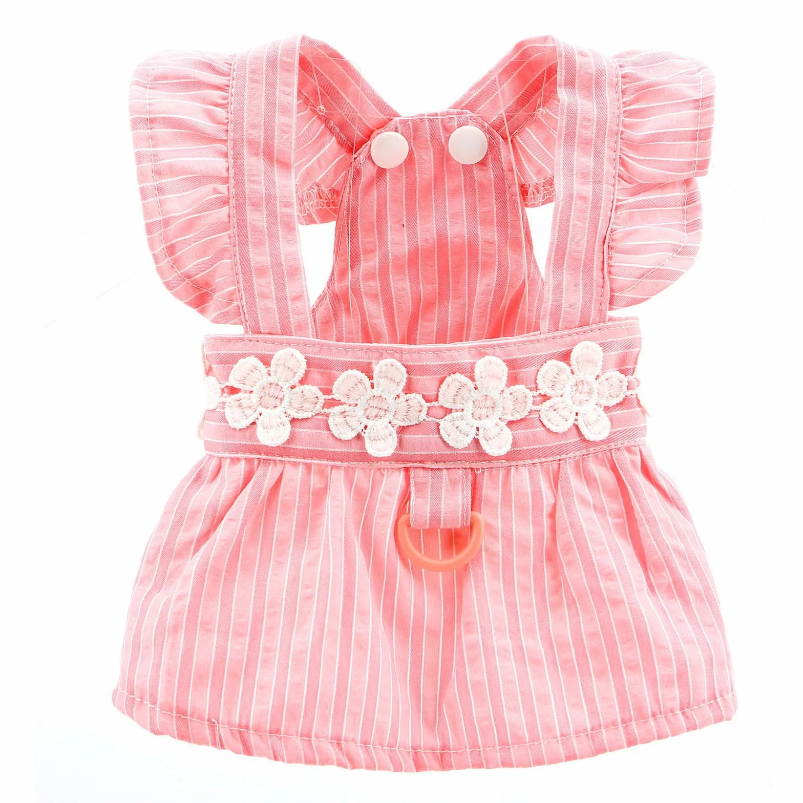 PAIDEFUL Robe d'été élégante pour petit chien Jupe rayée avec broderie florale Costume pour chat et chihuahua