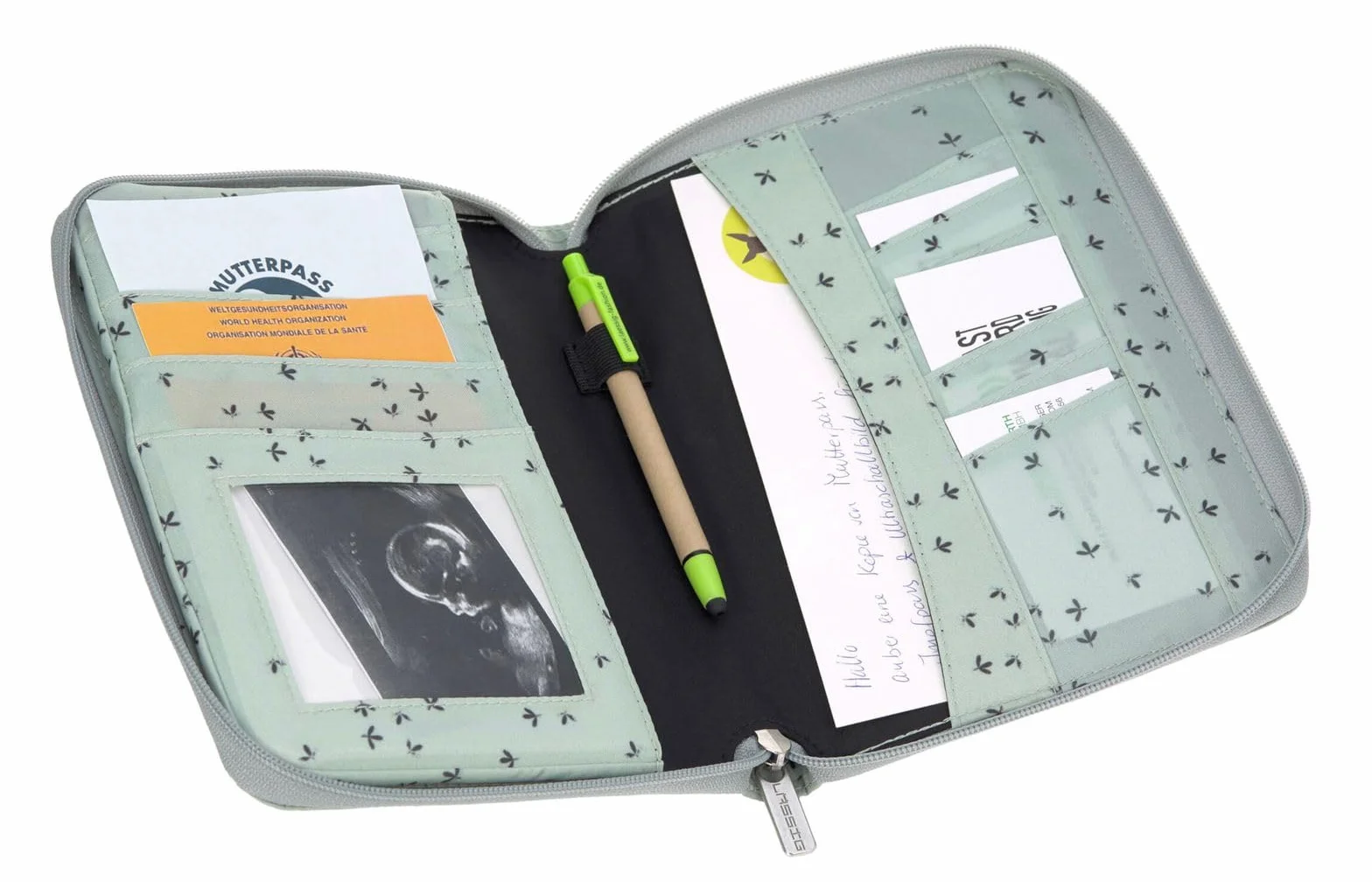 Lässig Trousse à Crayons Casual Document Pouch Floral Mint Bleu