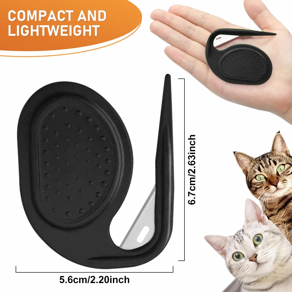 Coupe-Nœuds pour Chat à Poils Longs - Outil de Toilettage Anti-Nœuds - Lot de 2 (Noir)