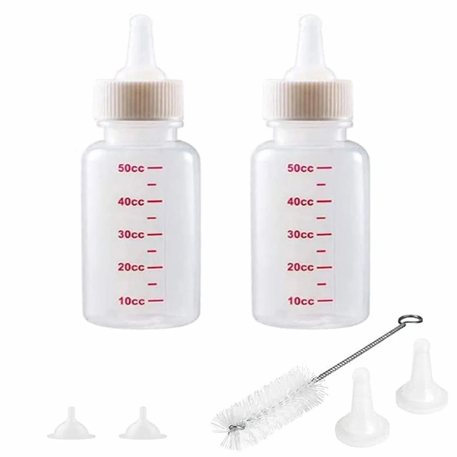 Kit Biberon pour Animaux 2 Pièces, Biberons d'allaitement pour Chaton et Chiot avec Brosse