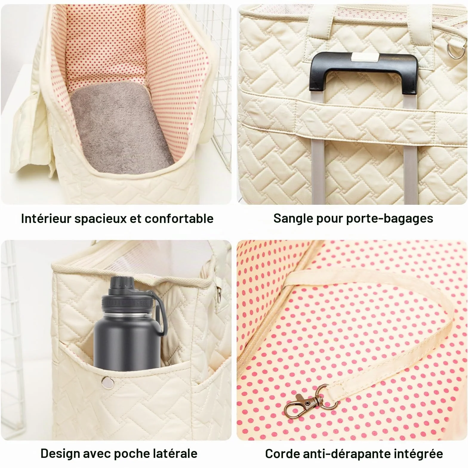 Sac de transport pour chiens jusqu'à 5 kg – Sac de transport pour petits chiens et chats, pliable, respirant, avec ceinture de sécurité, poches, sac de transport, idéal pour l'extérieur, les voyages