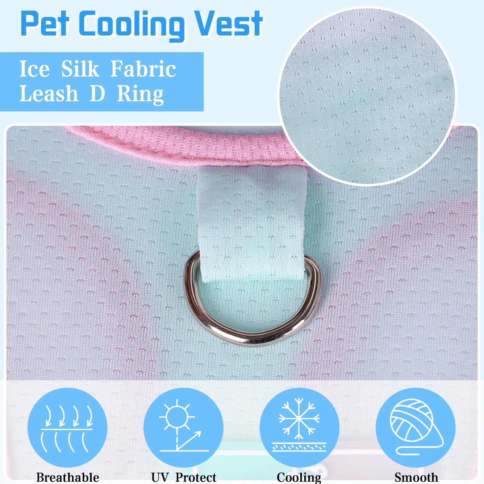 Gilet Rafraîchissant pour Chien T-Shirt d'Été Respirant Séchage Rapide Bleu Taille M 2,5-4 kg