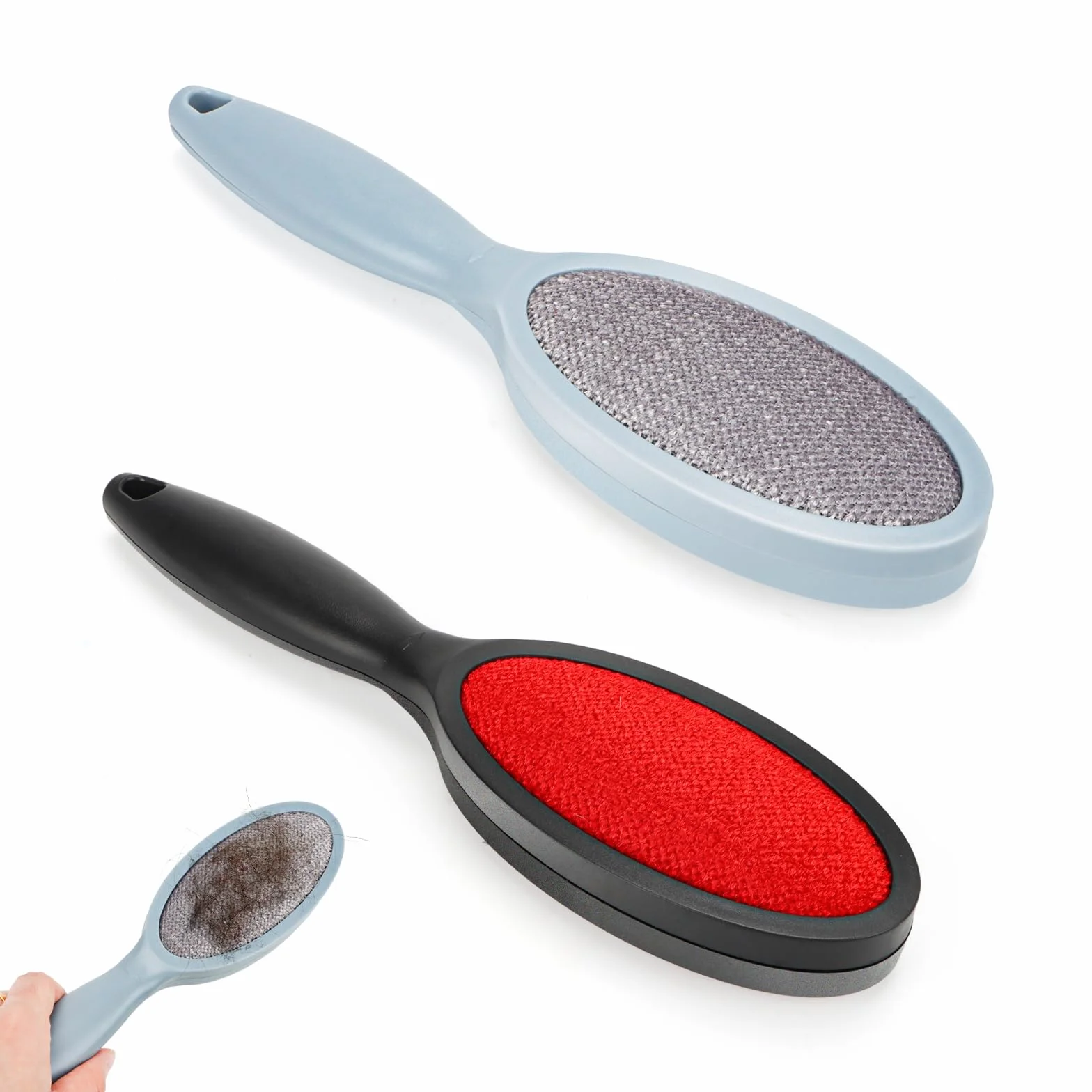 Lot de 2 brosses à peluches pour vêtements, poils d'animaux, brosse en velours, brosse de voyage, brosse anti-peluches pour vêtements, meubles rembourrés, housses de siège de voiture
