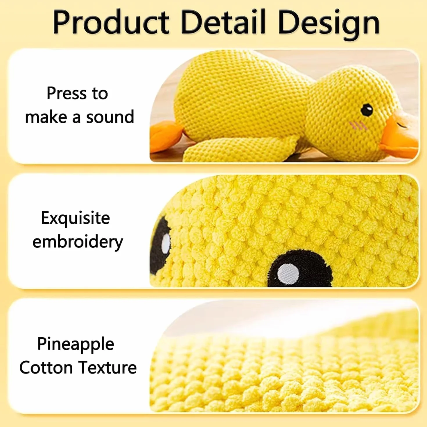 Indestructible Canard Peluche pour Chien Anti-Stress Petite Moyenne Grande