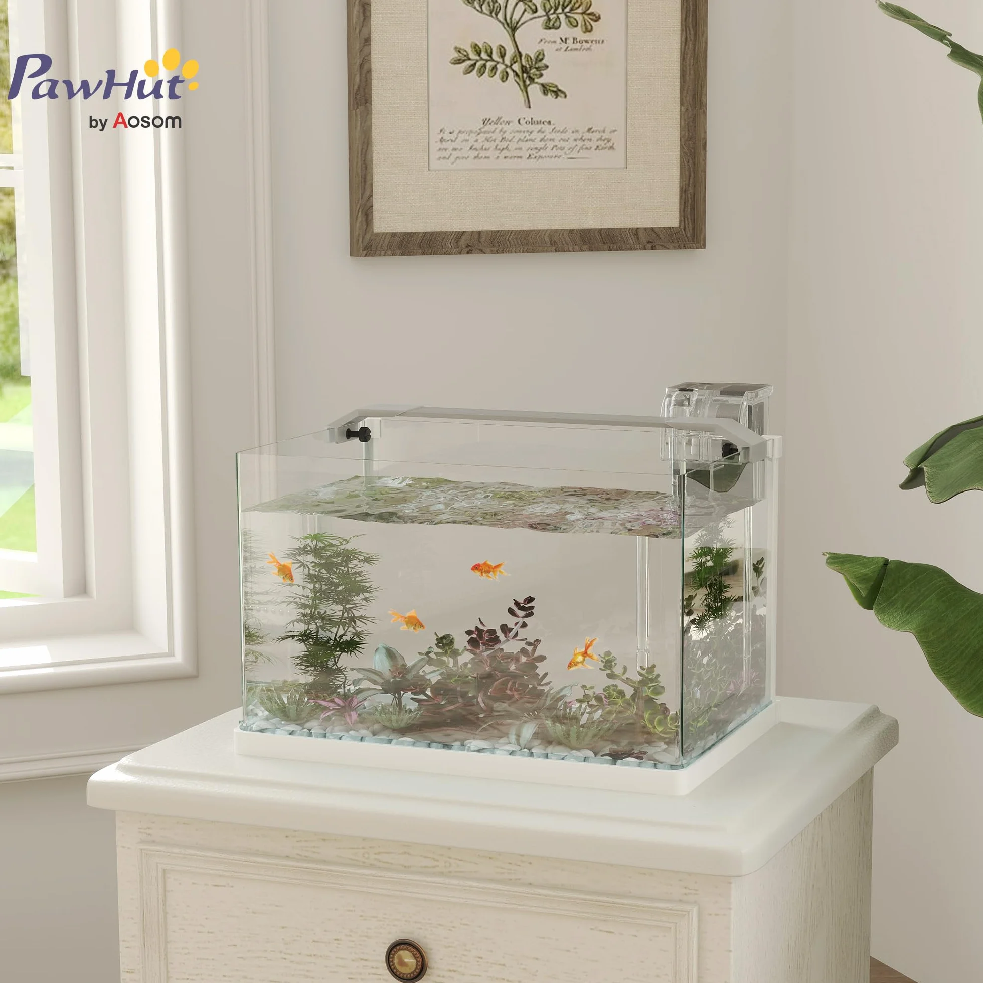 PawHut Aquarium en Verre 20L LED avec Pompe à Filtre pour Poissons