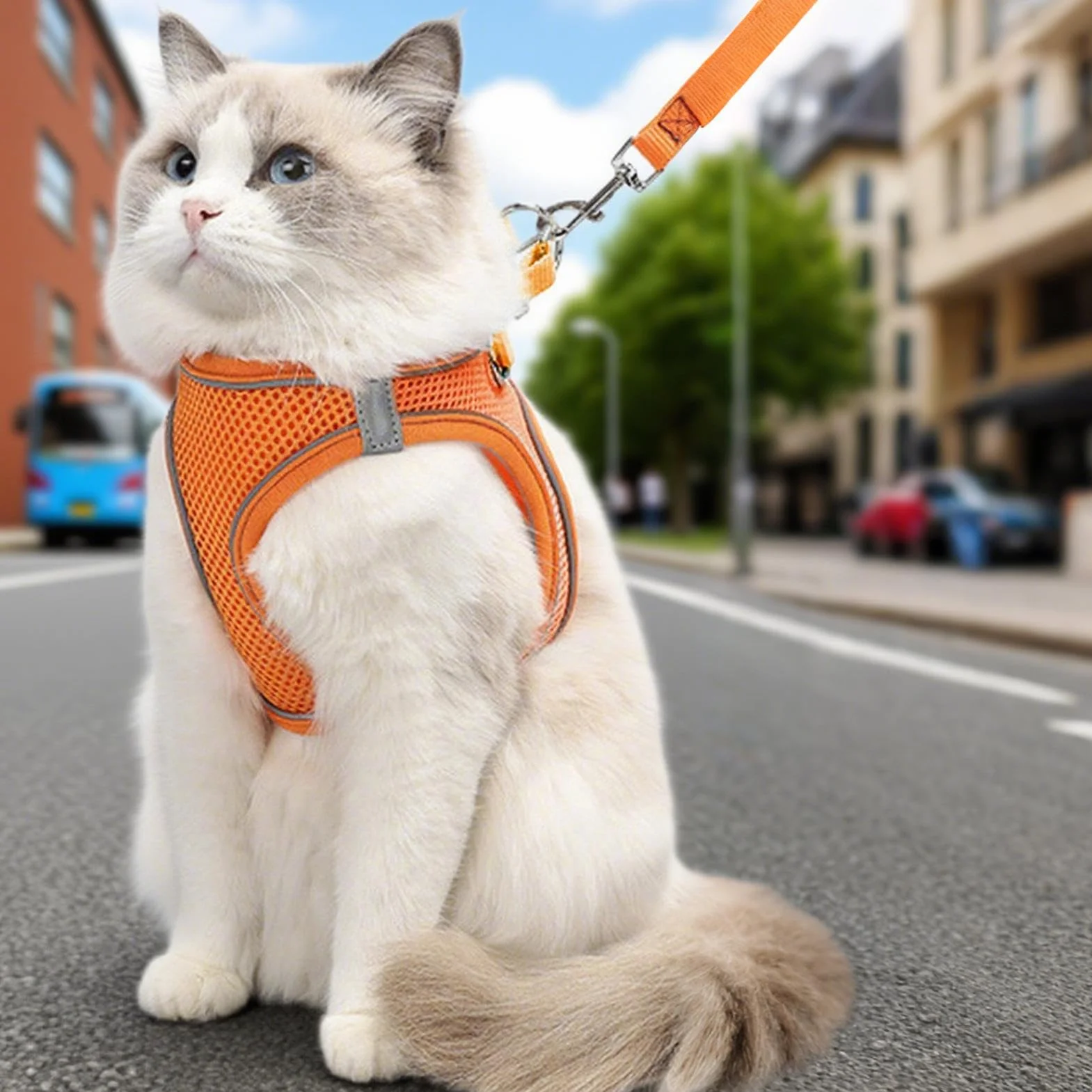 Harnais pour Chat Sécurisé Ajustable Taille S M L pour Chaton Et Chat