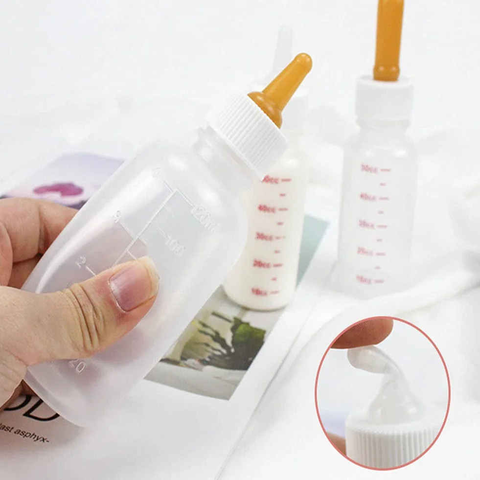 Kit Biberon pour Animaux 2 Pièces, Biberons d'allaitement pour Chaton et Chiot avec Brosse