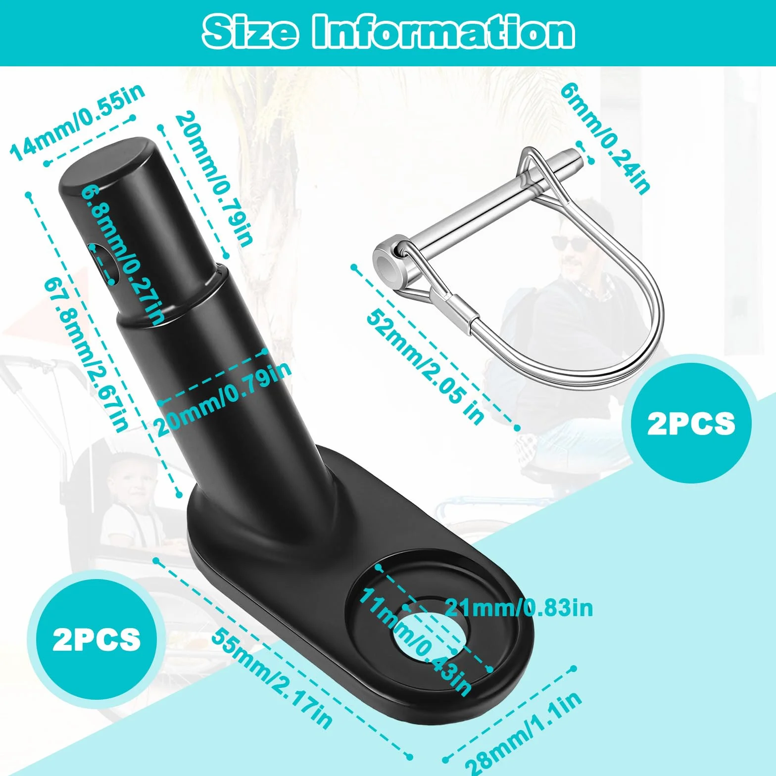 Attache Remorque Vélo Universelle Métal avec Goupille de Sécurité pour Bicycle Enfant et Chien